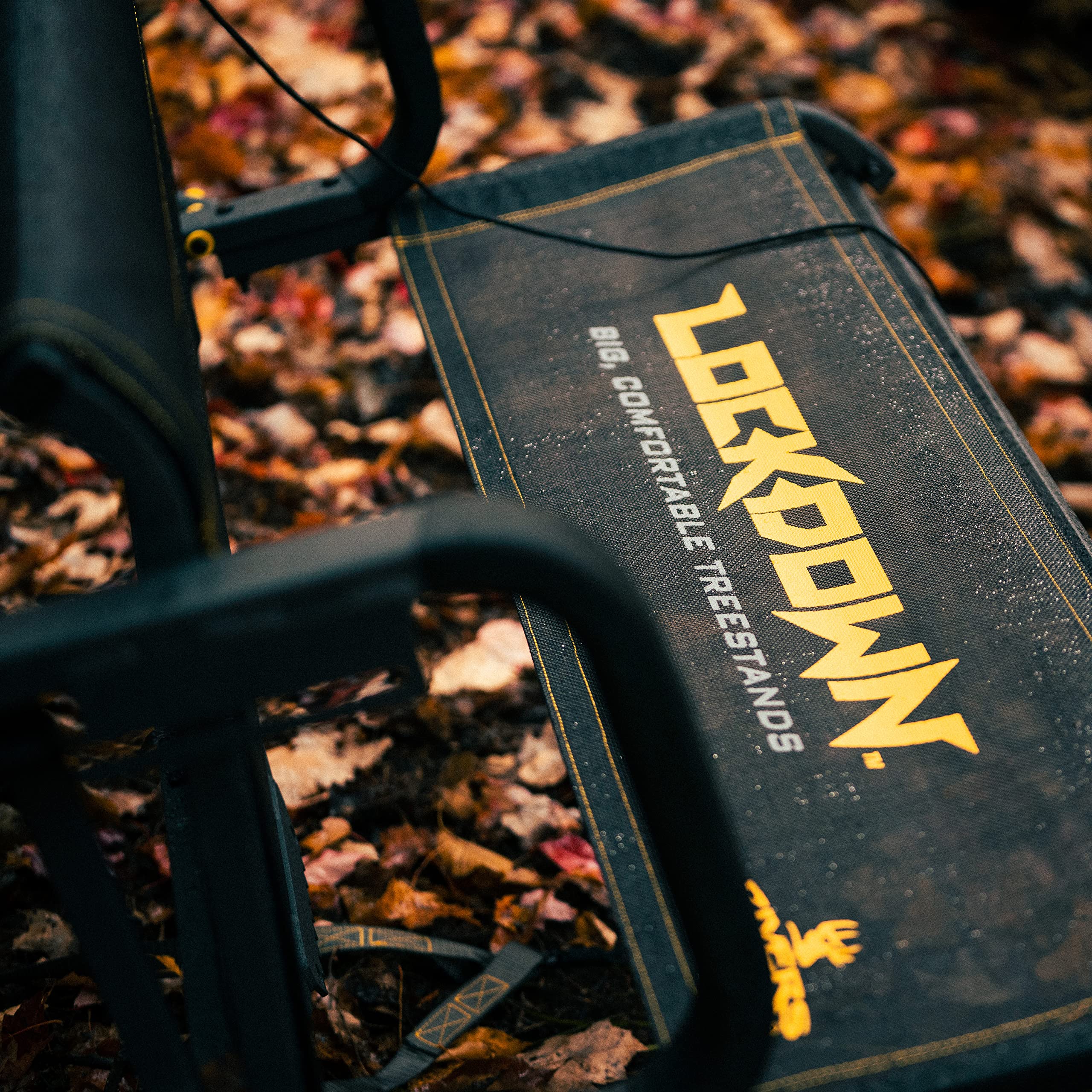 Lockdown™ 21' 2-Man Rivers Edge®, Towering 21' Height, Flip-Up TearTuff™ Mesh Bench Seat, The Ultimate Shooting Rail™, Patent-Pending Ground-Level Ratcheting Technology™, LD202