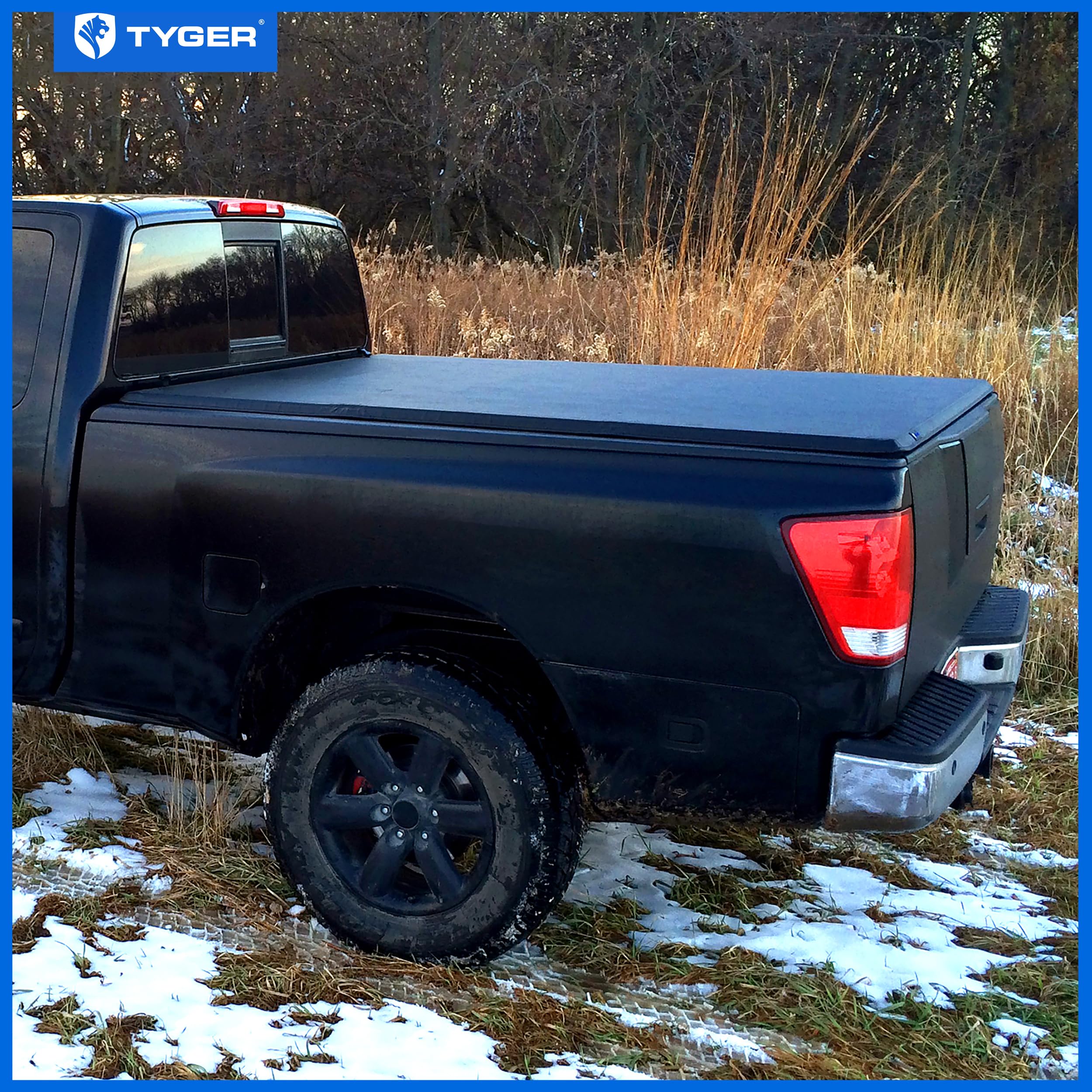 Tyger Auto T3 Soft Tri-Fold Tonneau Cover Truck Bed Compatible with 2004-2015 Nissan Titan without Titan Box | Fleetside 6.5' Bed (78") | TG-BC3N1027, Black