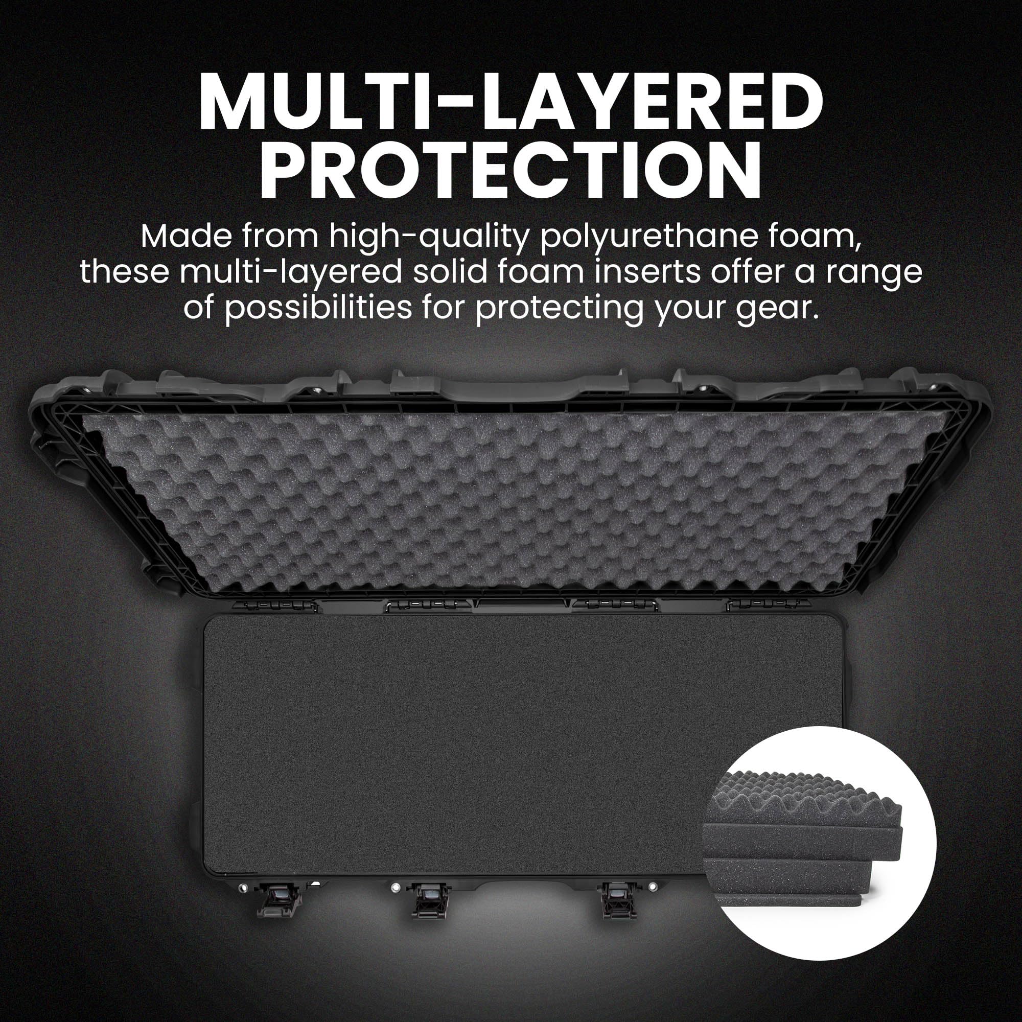 Hard Case NANUK 985 40” with Wheels & Customizable Foam Insert, IP67 Waterproof & Crushproof, Rugged Construction for Ultimate Protection, Made in North America – Black (39.7” x 17.3” x 6.6”)