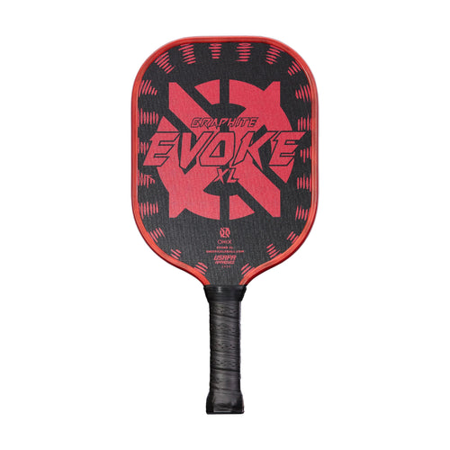 Graphite Onix Evoke XL Pickleball Paddle Features Polypropylene Core, Graphite Face, and Oversized Shape, Red