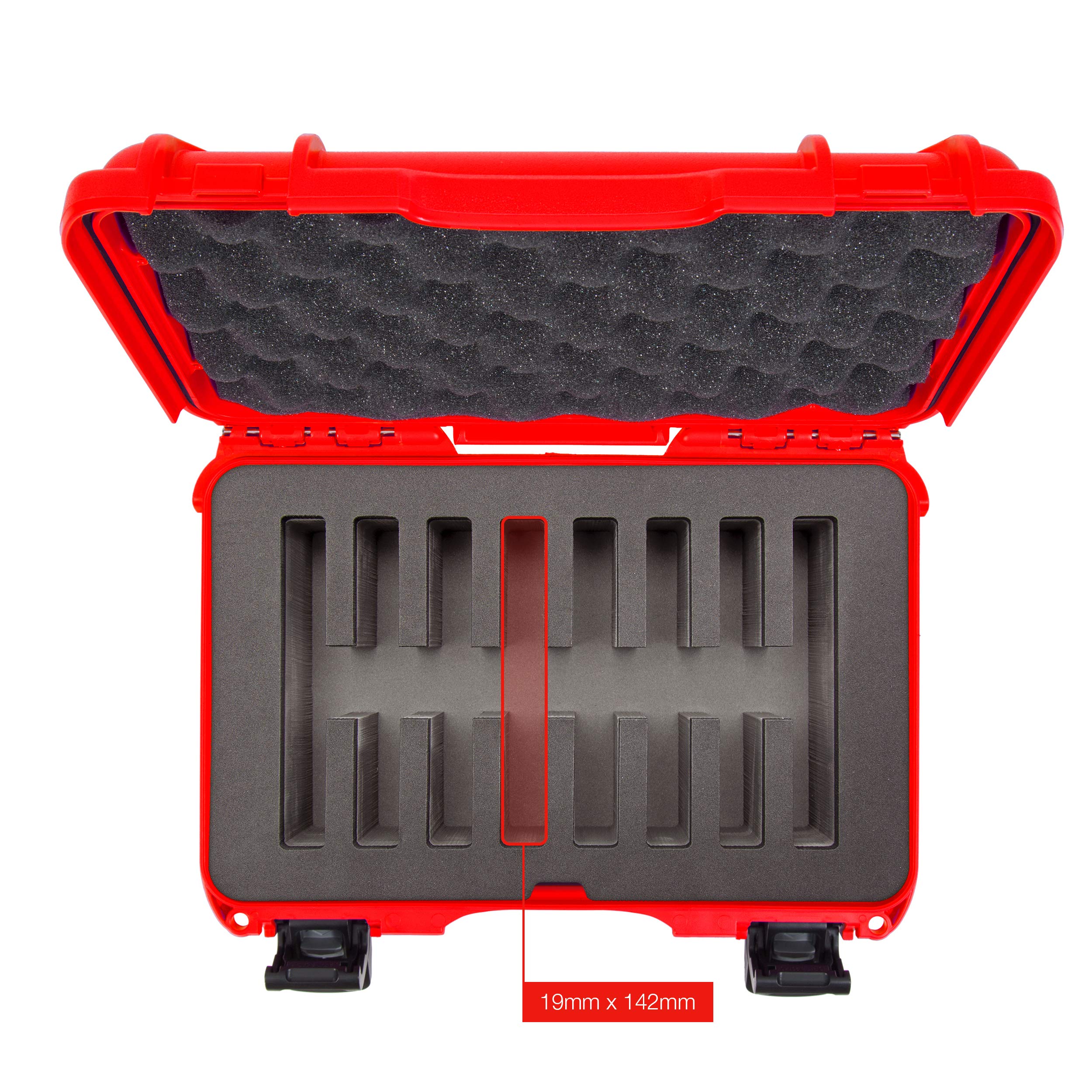 Nanuk Waterproof Hard Case 909 with Custom Foam Insert for 8 Pocket Knives - Red (909-8KNI9)