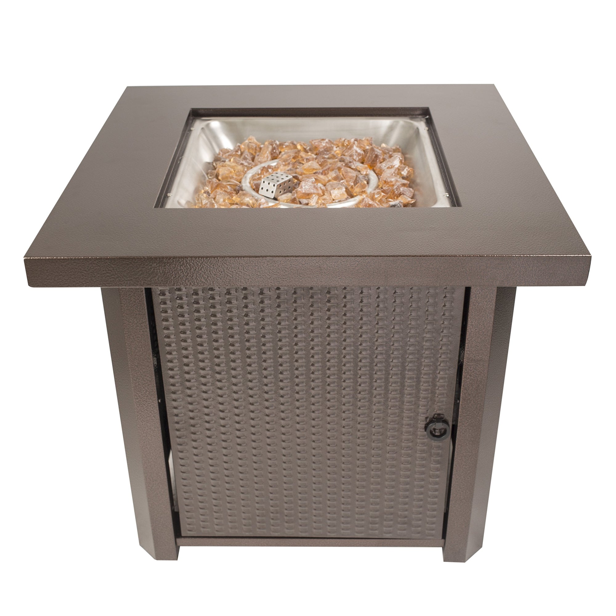 Wilmington Table Gas Fire Pit, Pleasant Hearth OFG321S Hammered Bronze