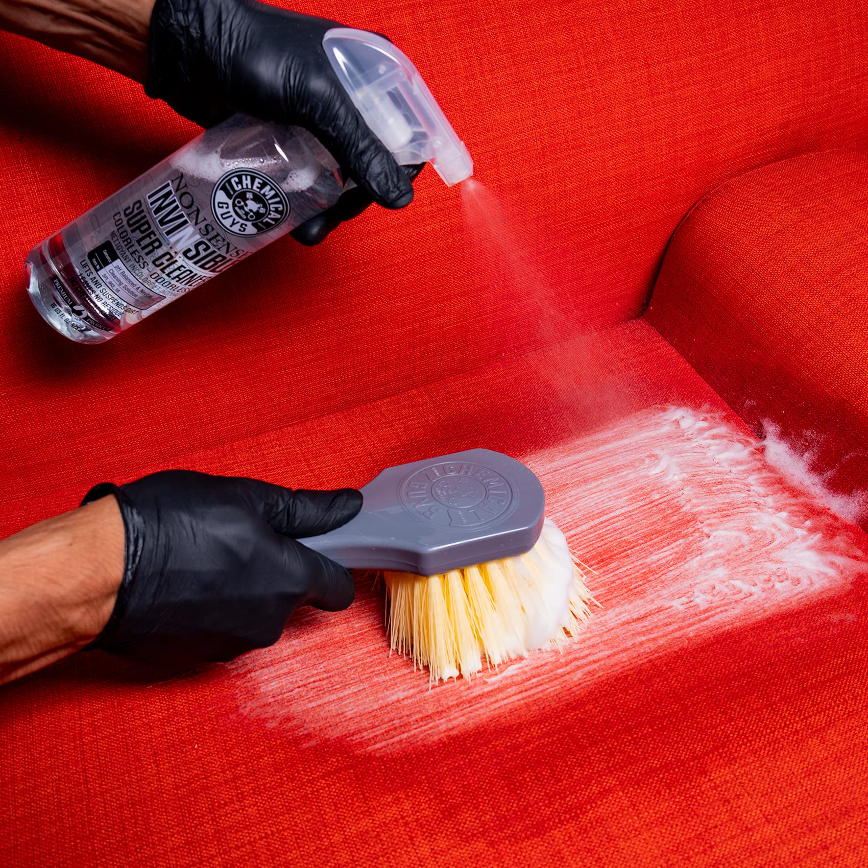 Chemical Guys Nice & Stiff ACCG02 Heavy Duty Carpet & Interior Detailing Brush, (Safe for Cars, Trucks, SUVs, RVs, Motorcycles, & More) Yellow