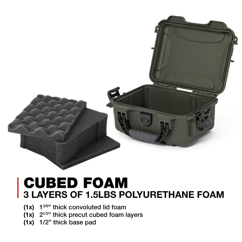 Olive Nanuk 904 Waterproof Hard Case with Foam Insert