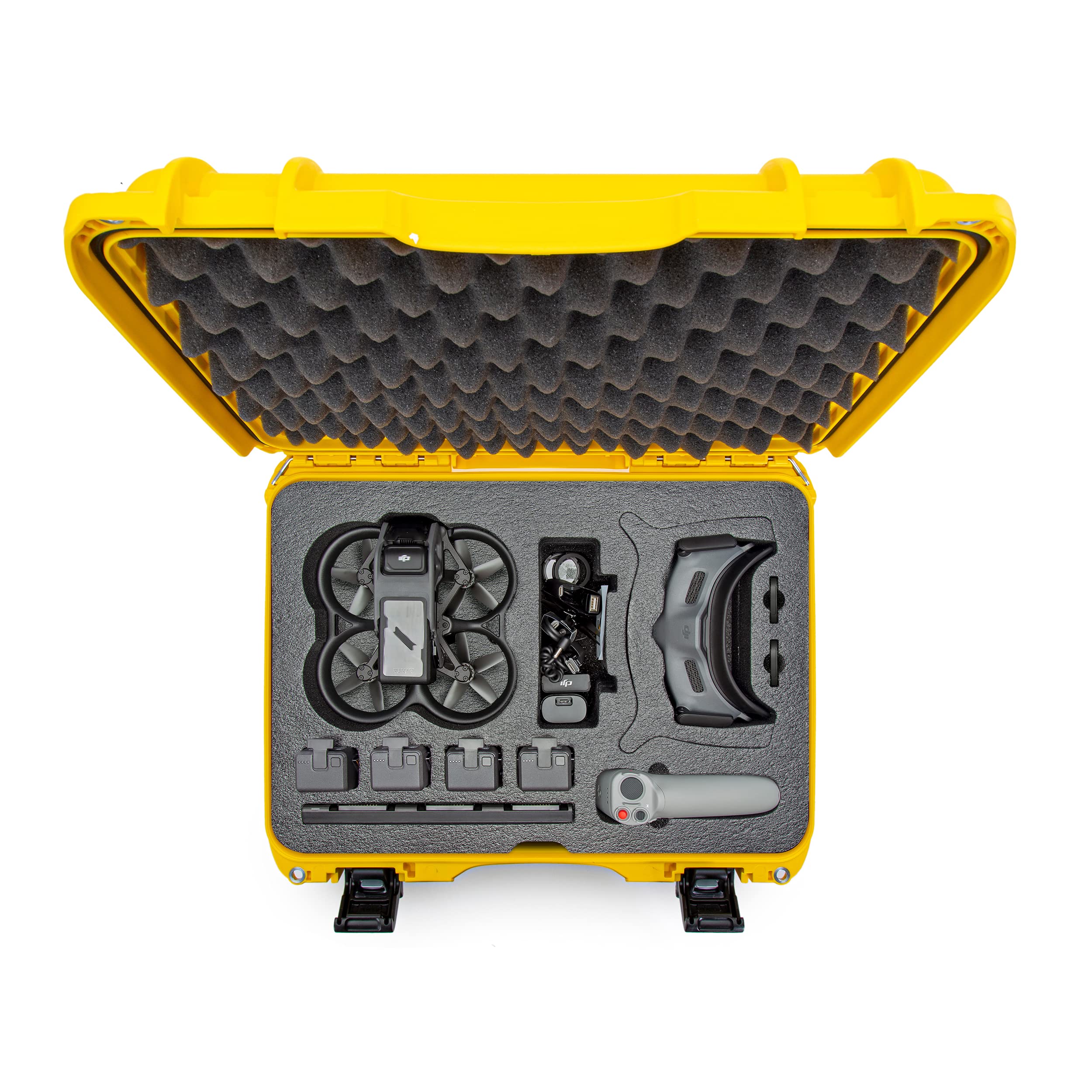 Waterproof Nanuk 925 Hard Case with Foam Insert for DJI Avata FPV Unit, Goggles and Fly More Combo - Yellow (925S-080YL-0A0-C0745)