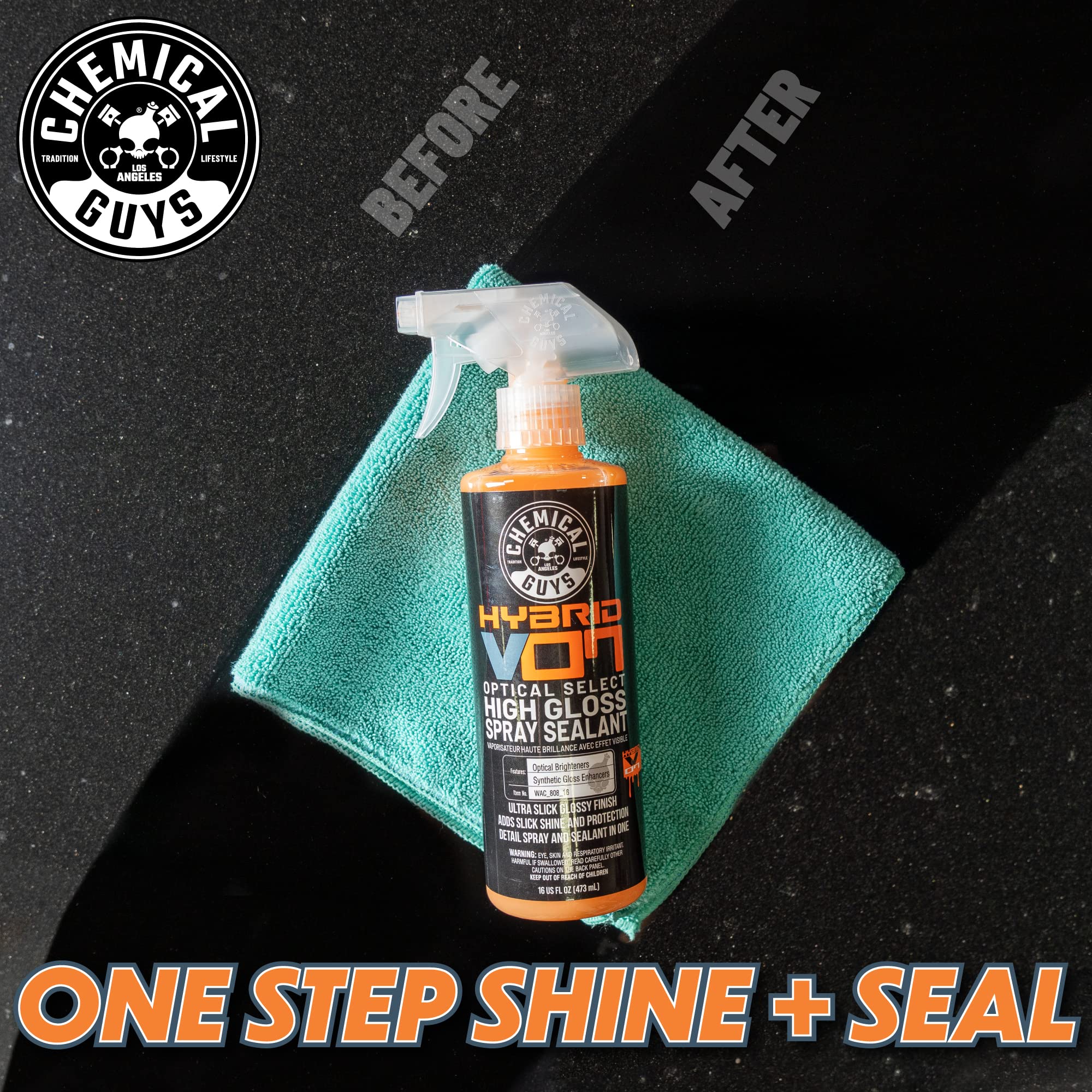 Chemical Guys Hybrid V7 WAC_808 Optical Select High Gloss Spray Sealant & Quick Detailer (Safe for All Finishes Including Ceramic Coatings), 128 fl oz (1 Gallon), Orange Scent