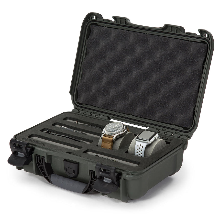 Cases Nanuk w/foam insert for 2 Watches and 5 Knives - Olive 909-2WT5KNI6