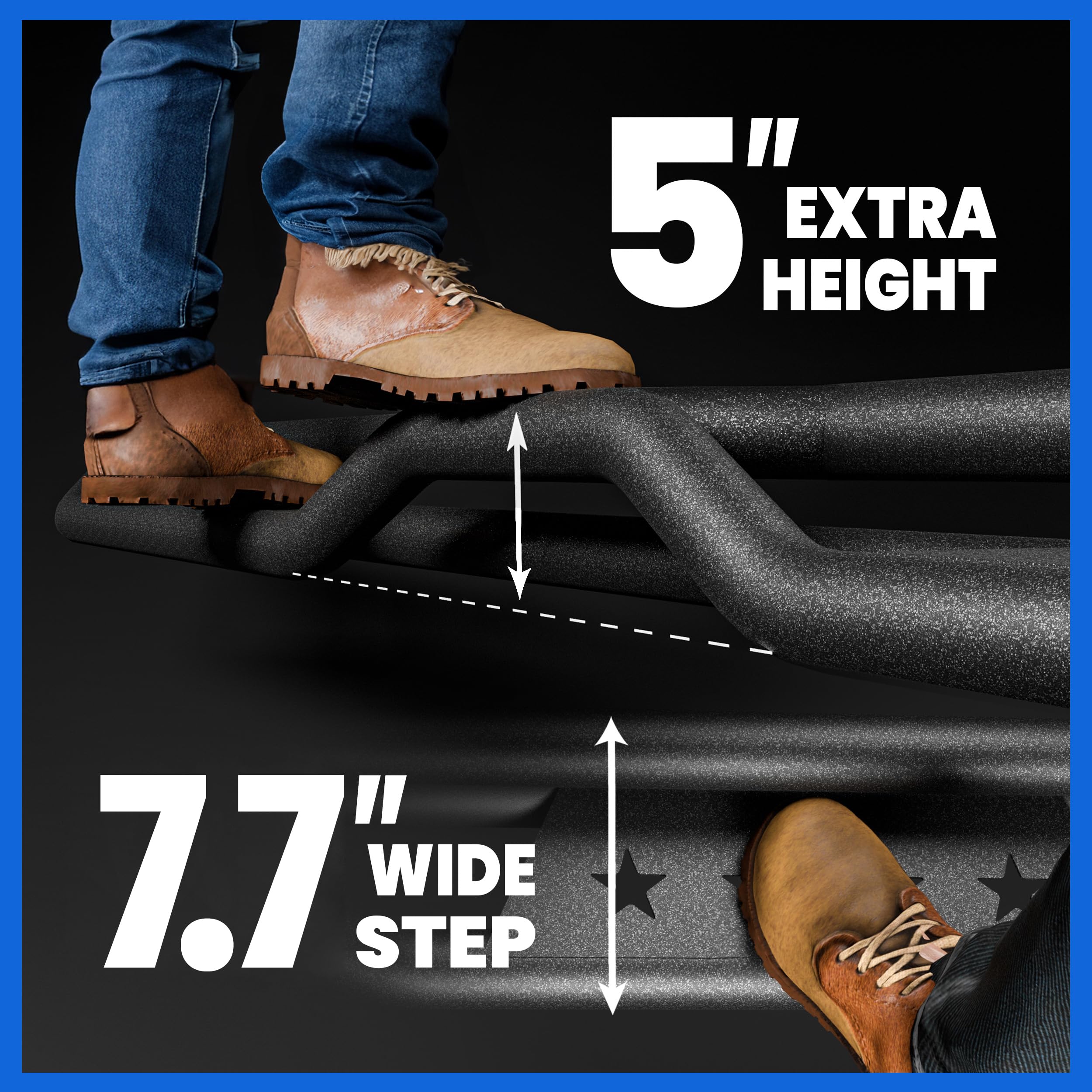 Tyger Auto Running Boards Star Strider Compatible with 2024-2026 Toyota Tacoma (Fits Hybrid) | Double Cab | TG-SR2T74718 | Side Step Rails Nerf Bars