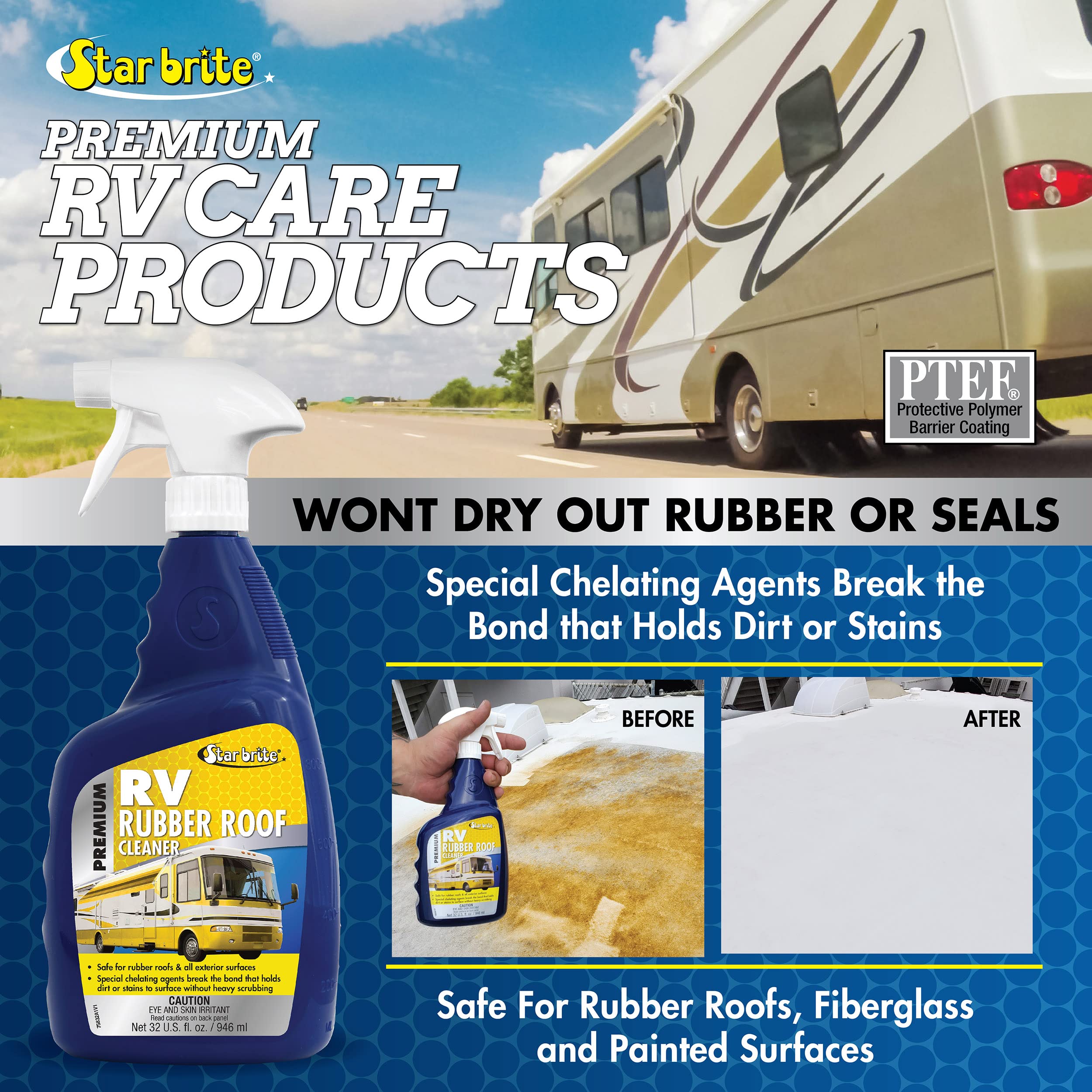 Premium RV Rubber Roof Cleaner STAR BRITE - 32 OZ (075832)