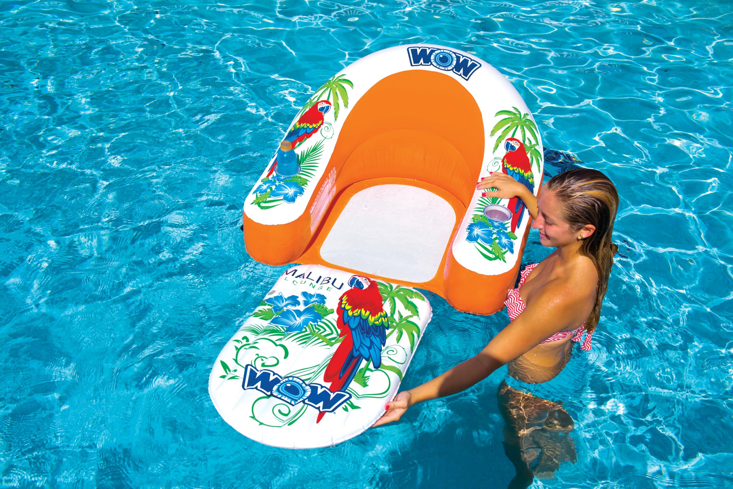 Inflatable Pool Lounge Chair - WOW Sports - Erganomic Shape For Cool Comfort & Ultimate Relaxation - Inflatable Pool Float