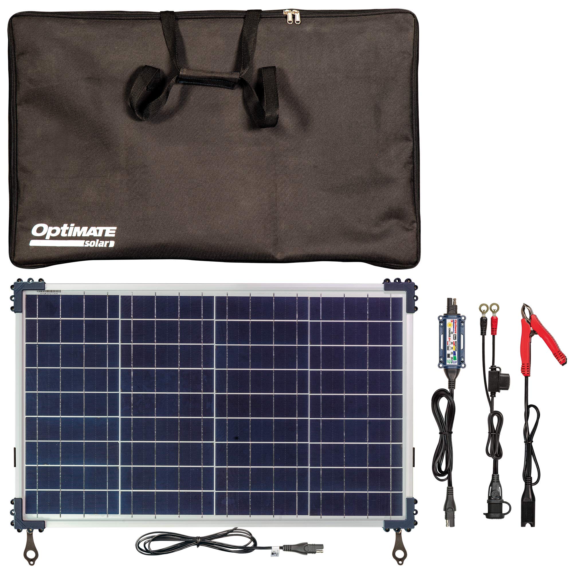 Optimate Duo Solar 40W Travel kit, TM522-D4TK, 6-Step 12V / 12.8V 3.3A Weatherproof Solar Battery Saving Charger & maintainer