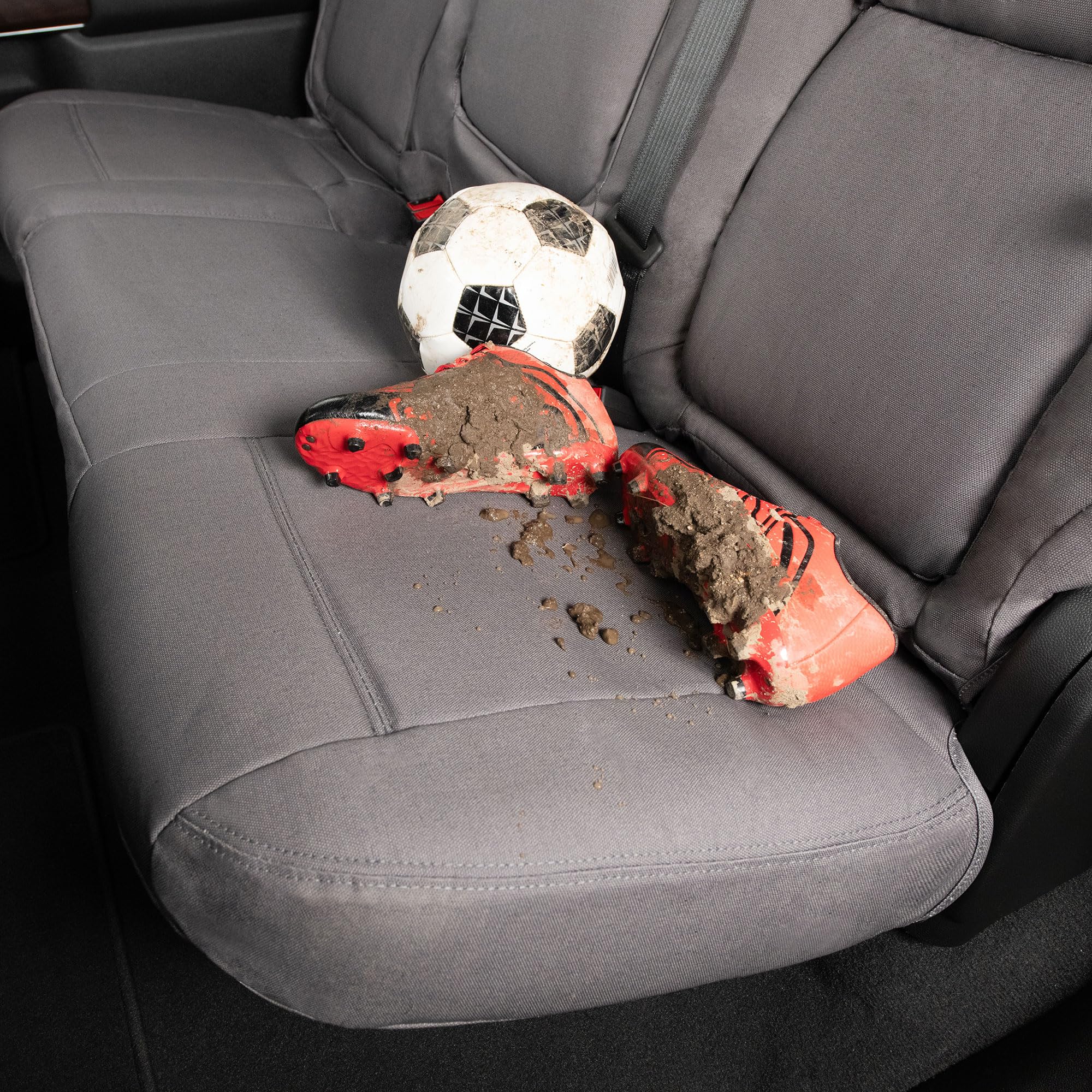 Covercraft Custom Seat Covers Carhartt SeatSaver | Fits 2024-2025 Toyota Tacoma (Excludes Hybrid) | 2nd Row 60/40 Bench Seat, Duckweave Gravel