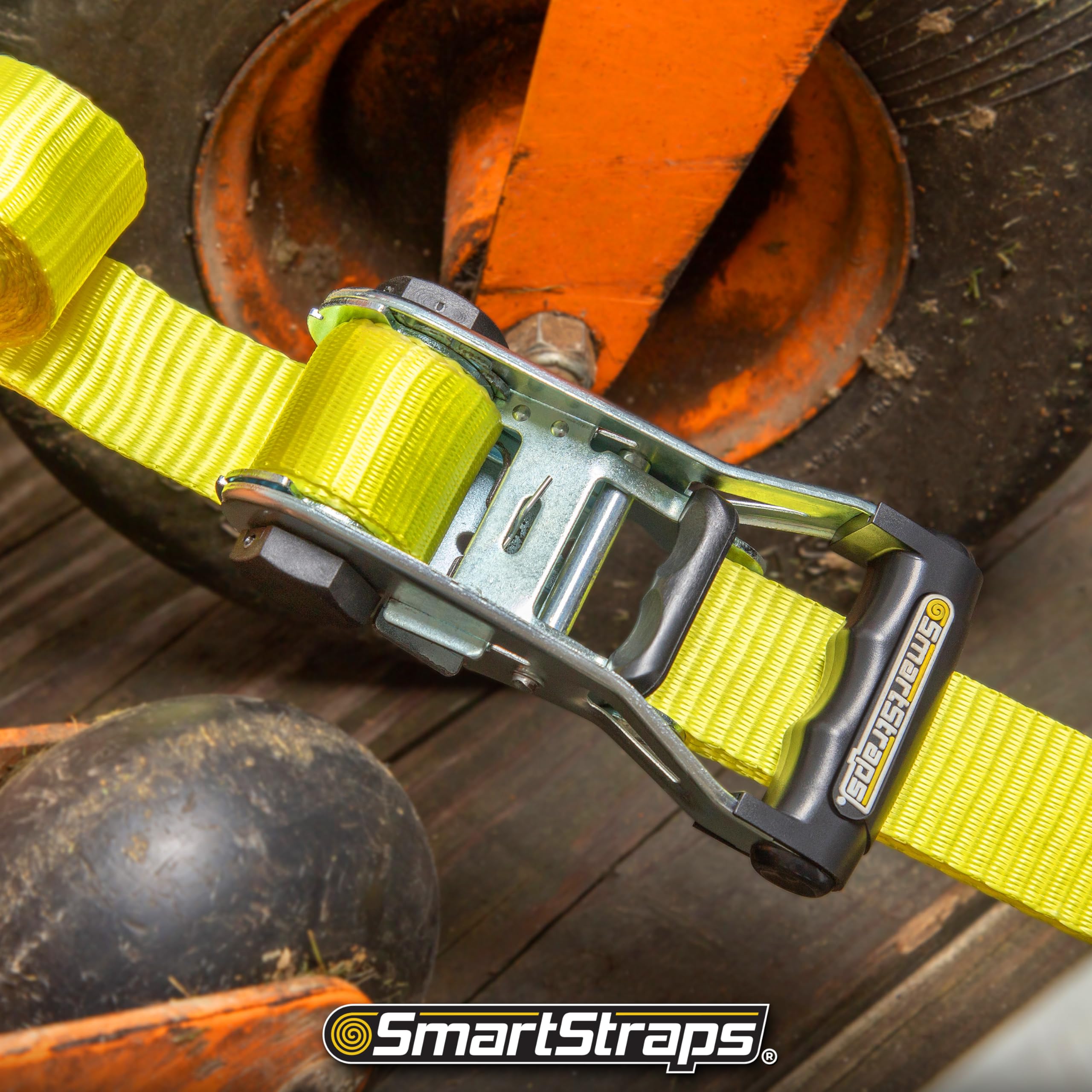 14’ SmartStraps Ratchet Straps, 2 Pack –5,000lbs Break Strength, 1,667lbs Safe Work Load –Commercial Tie Down Straps for Heavy Duty Cargo, Haul Equipment and Vehicles