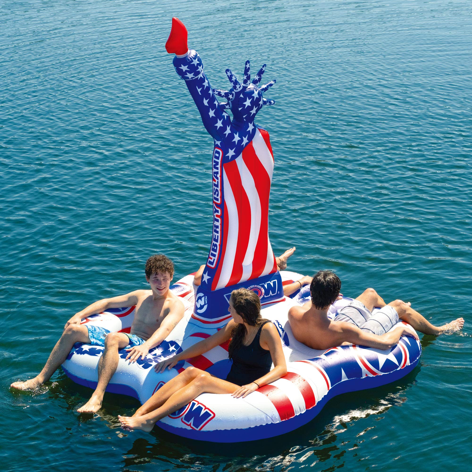 Liberty Island WOW Sports inflatable 4 Person Float, Fourth of July, American Flag Float