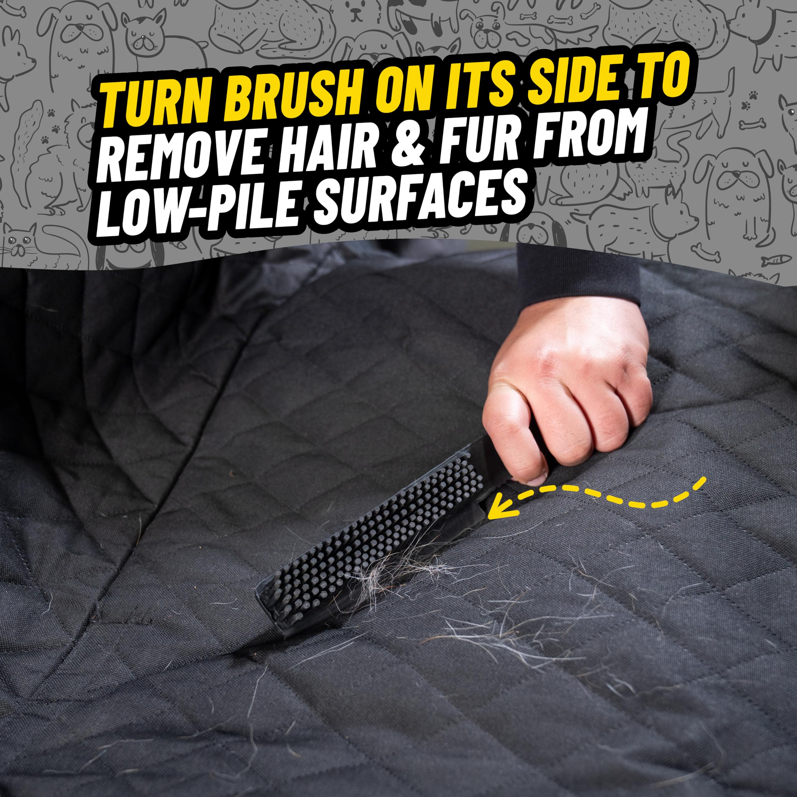 Chemical Guys Rubber Professional Pet Hair Removal Brush – Multi Surface Detailing & Pet Hair Removal Tool for Cars, Trucks, SUVs, RVs & Home – Removes Lint and Debris from Upholstery and Carpet