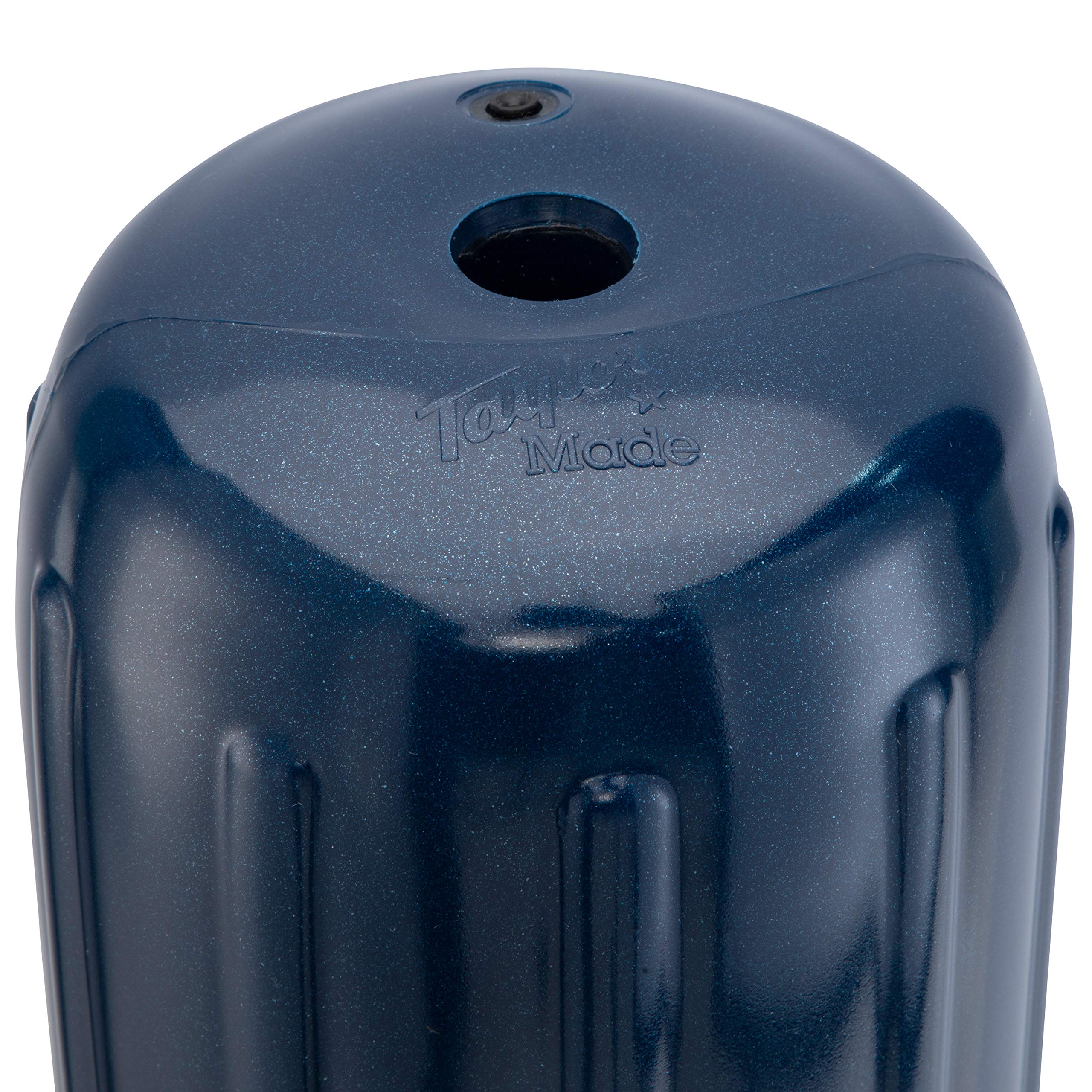 Taylor Made Big B Inflatable Boat Fender, Navy Captain's (6" x 15") End-to-End Line Passage Fits 5/8" Rope, Hangs Horizontally or Vertically, Ribbed, Needle Valve, Marine-Grade Vinyl - 571025