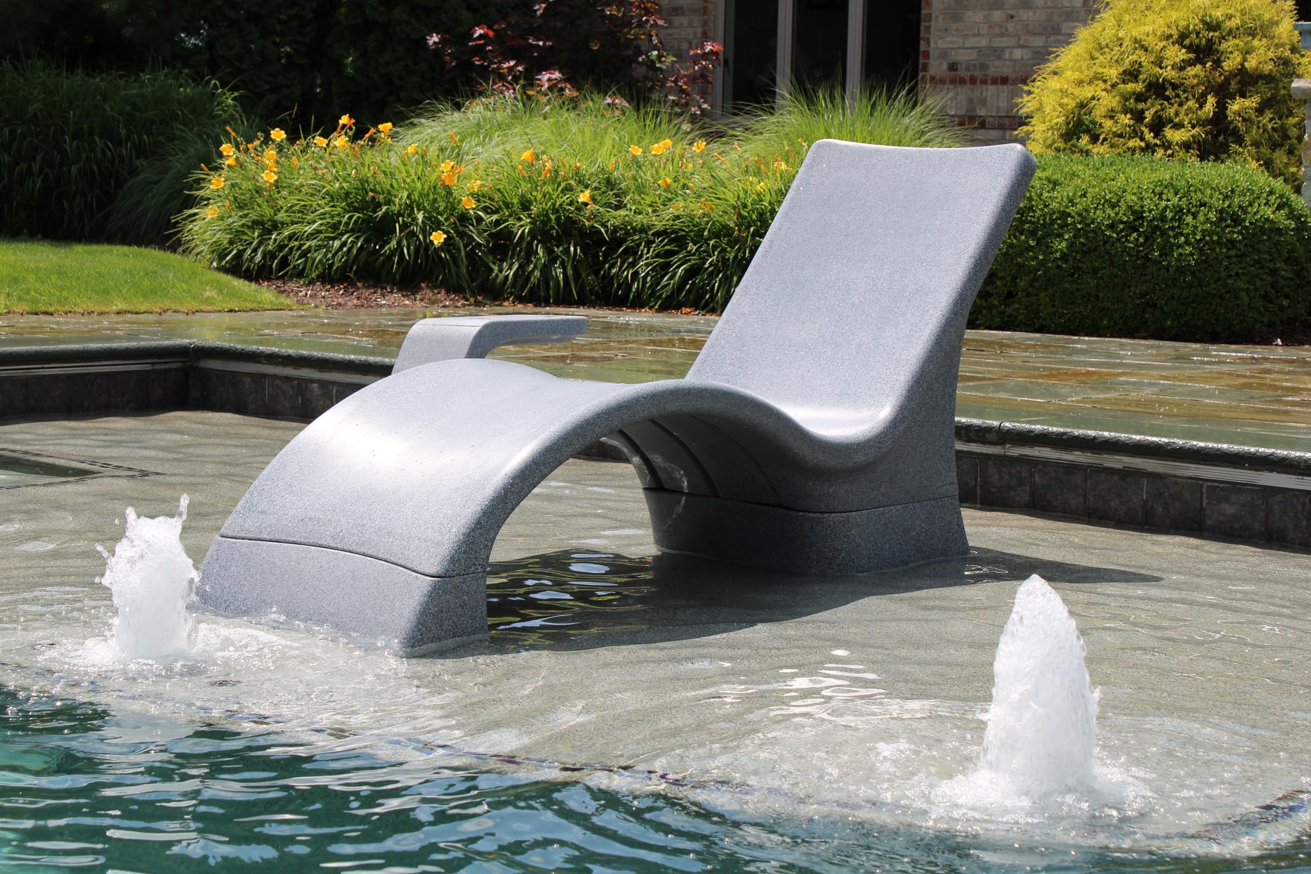 Global Pool Products Deep Water Kit Lounger - Chaise Lounge Chairs Extension - in Pool Elevated Lounger Kit - Sand GPP-LF-DW-S