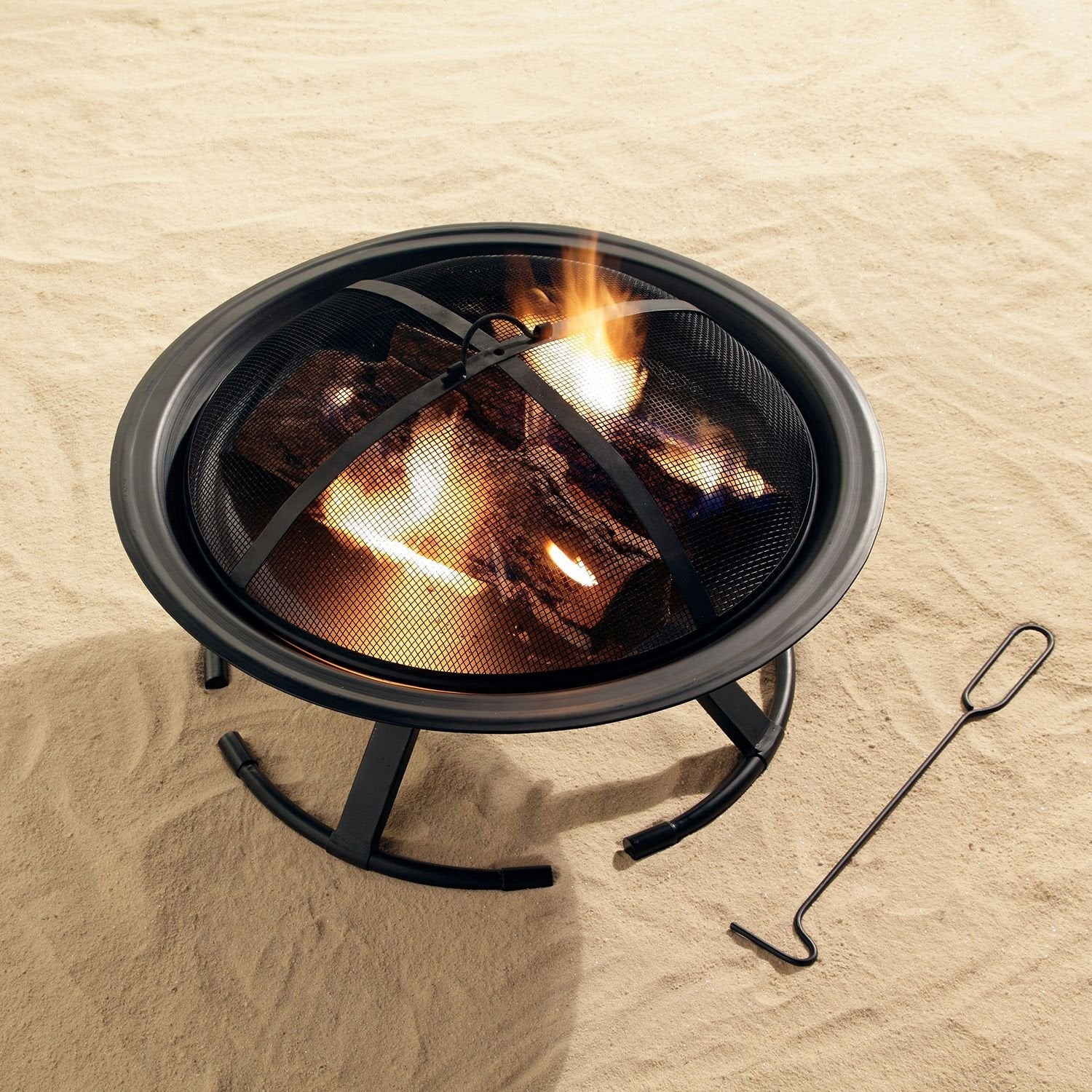 Pleasant Hearth Round OFW222RFN-1 Grab N' Go Fire Pit Wall Heater, Black