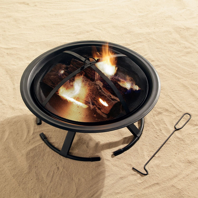 Pleasant Hearth Round OFW222RFN-1 Grab N' Go Fire Pit Wall Heater, Black