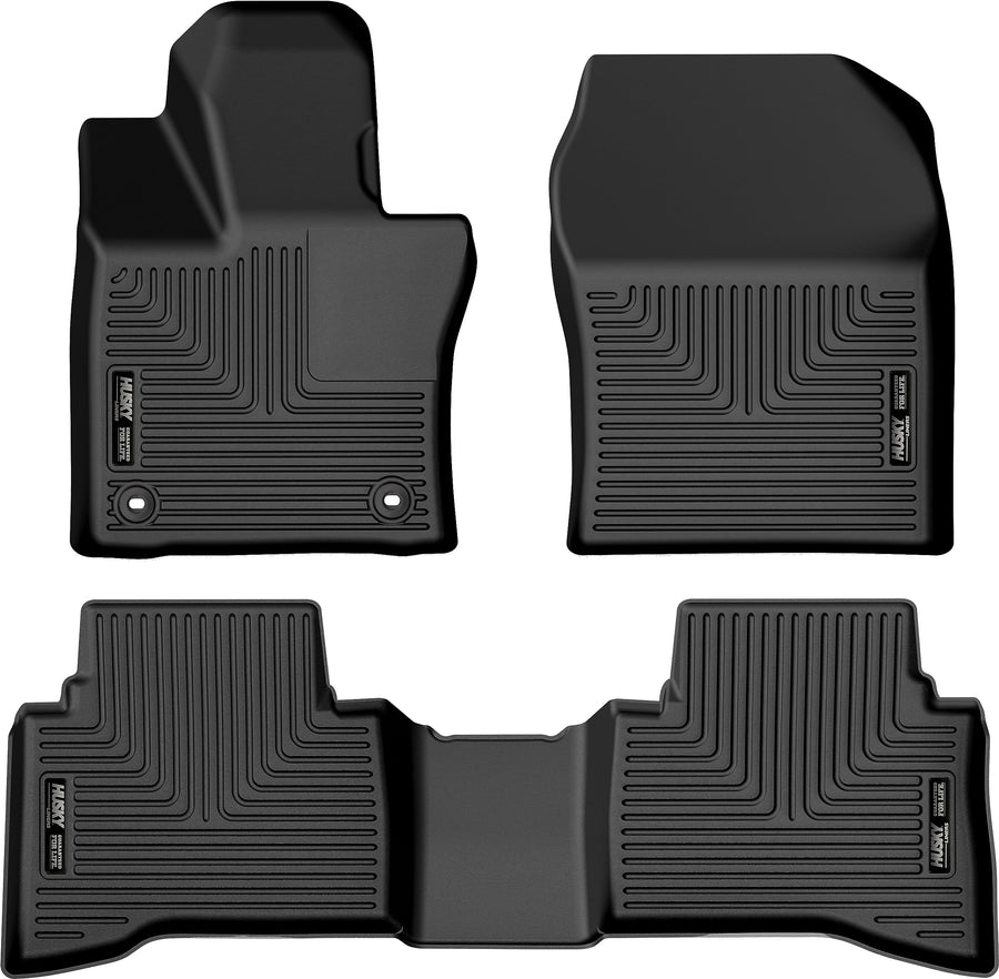 Weatherbeater Husky Liners Floor Mats | Fits 2024-2026 Toyota Prius | Front & 2nd Row, 3-pc Black - 99431