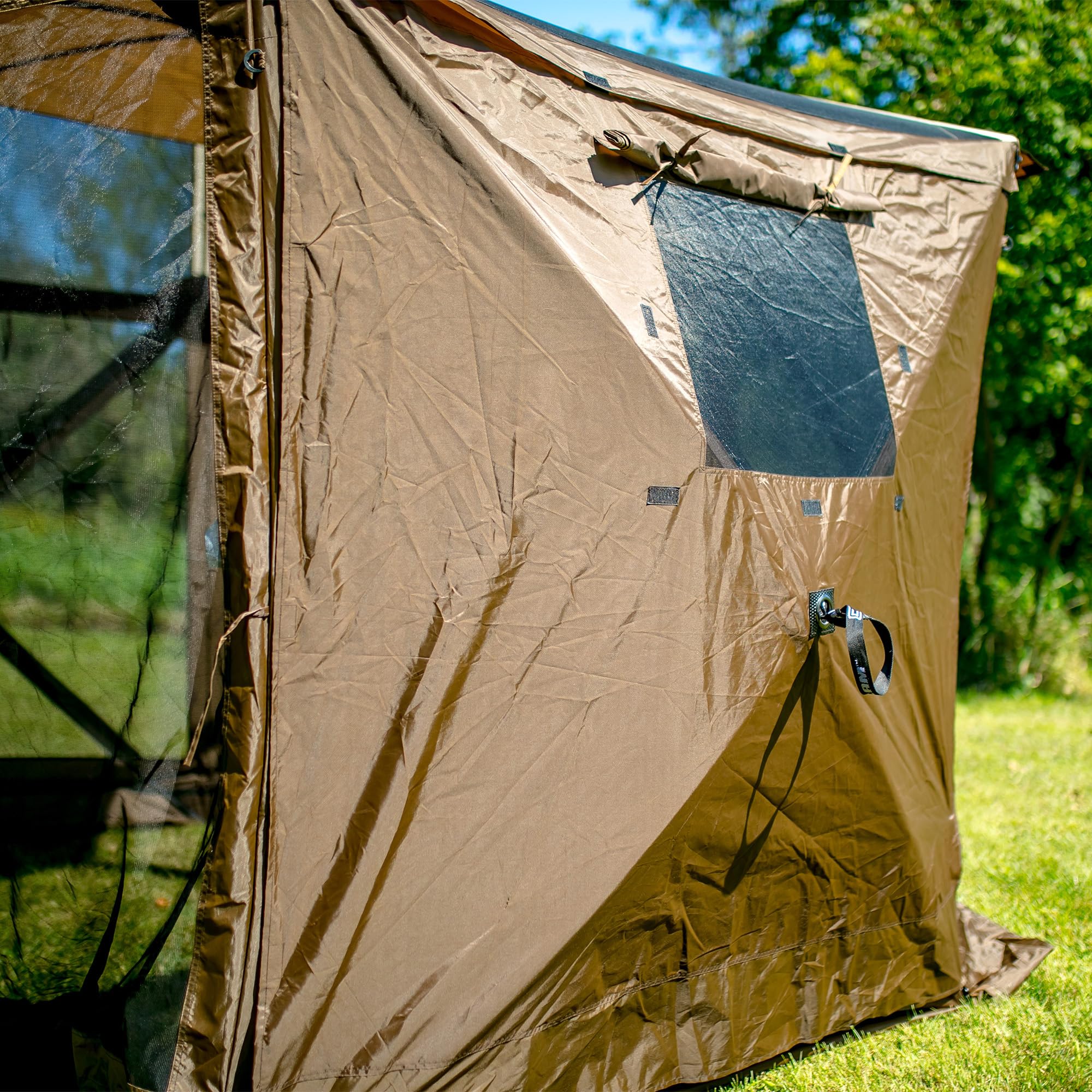 Quick-Set CLAM Wind and Sun Panel Attachment for Escape Sport Screen Shelter Canopy Tent with Carrying Bag, Accessory Only, Brown (2 Pack)