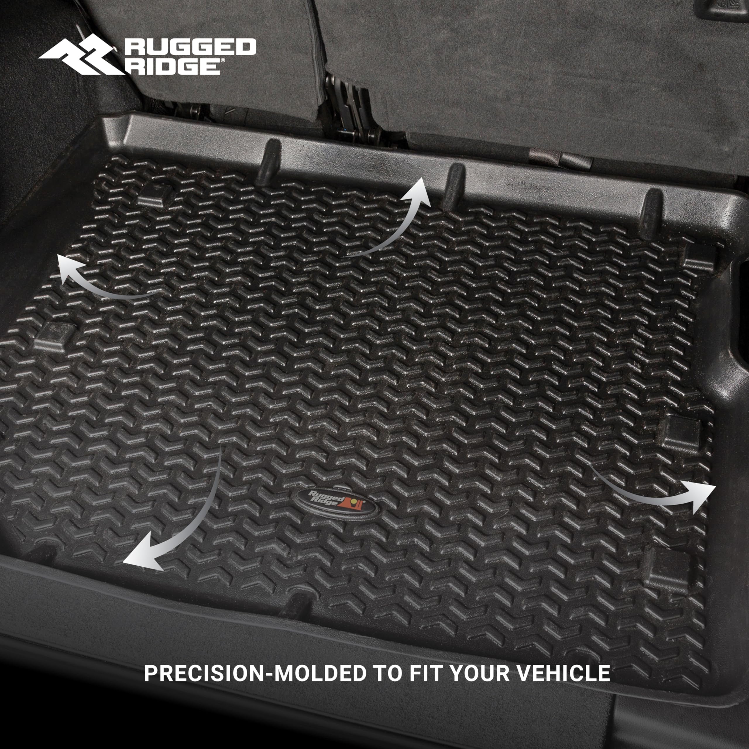 Floor Liner Set Rugged Ridge for Jeep Wrangler JK | Front/Rear/Cargo, 5-Piece Set, Black | 12988.03 | Fits 2011-2018 Jeep Wrangler JK 2-Door