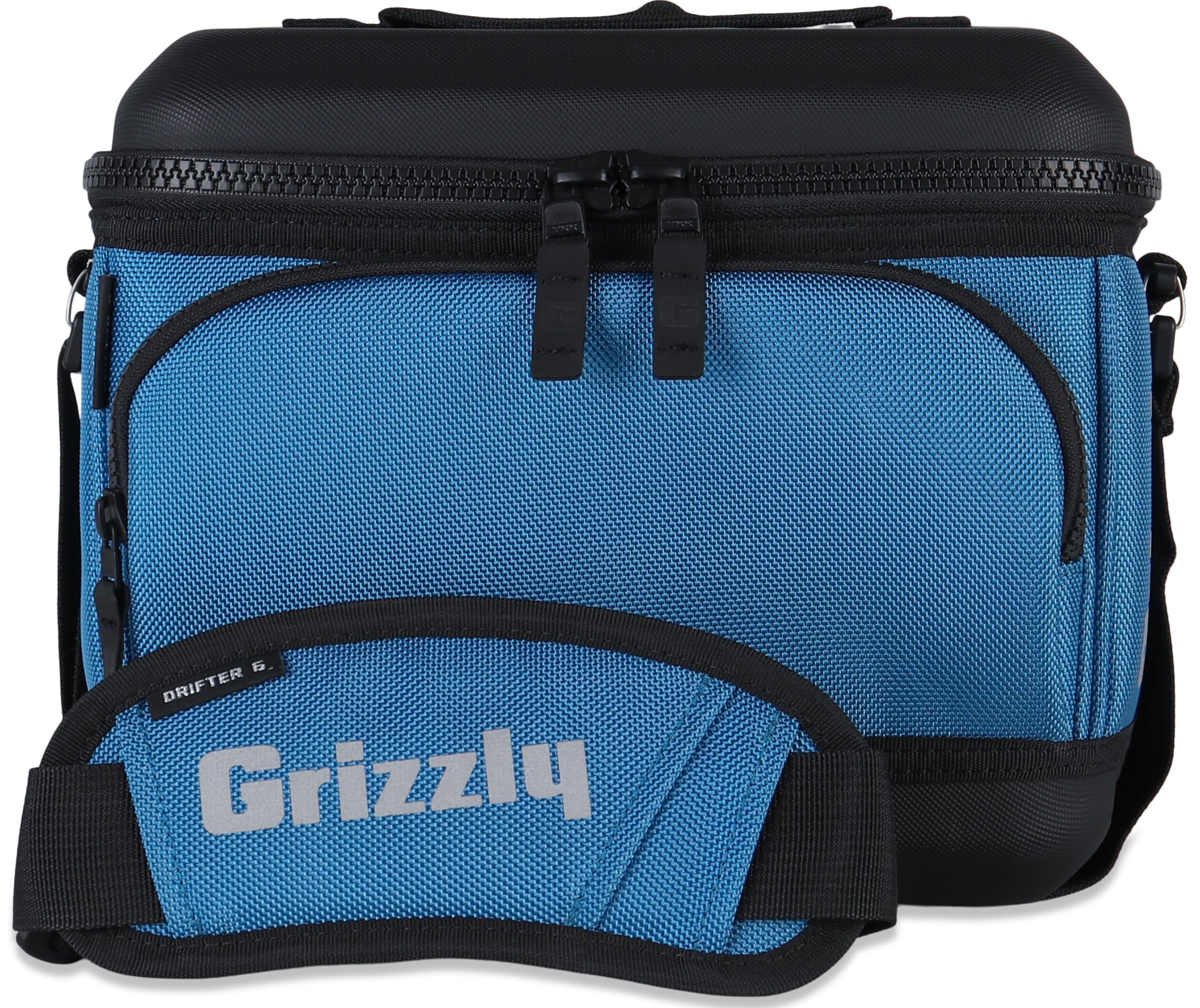 Drifter Grizzly 6-Pack | Flip-top Soft Cooler Bag | Ice Chest for Beach Boat Camping Car Fishing Golf Hiking Hunting Lunch Picnic | Lightweight Portable Insulated Waterproof | Slate Blue