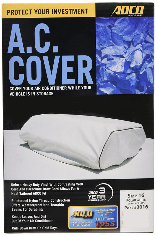 Size 16 ADCO White RV Air Conditioner Cover