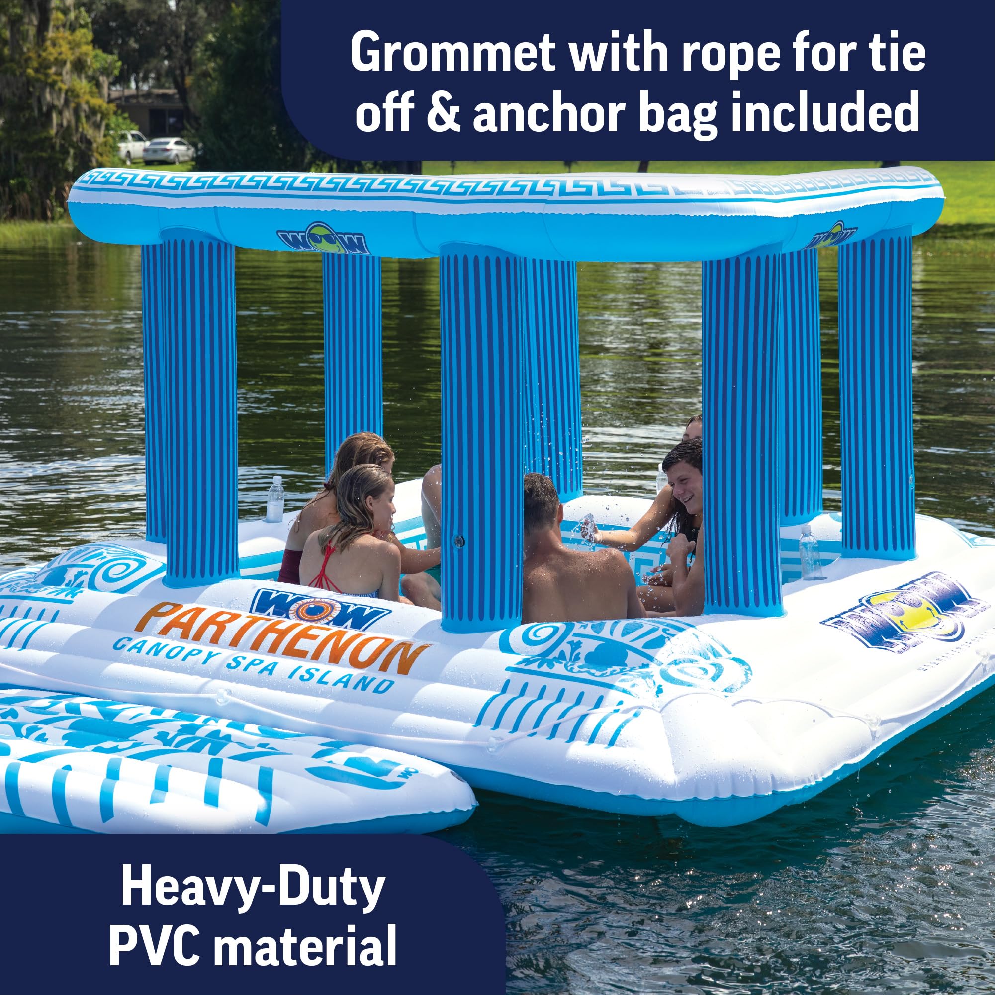 Parthenon WOW Sports Canopy Spa Island, 1 2 3 4 5 6 7 or 8 Person Inflatable Island, 20-2000