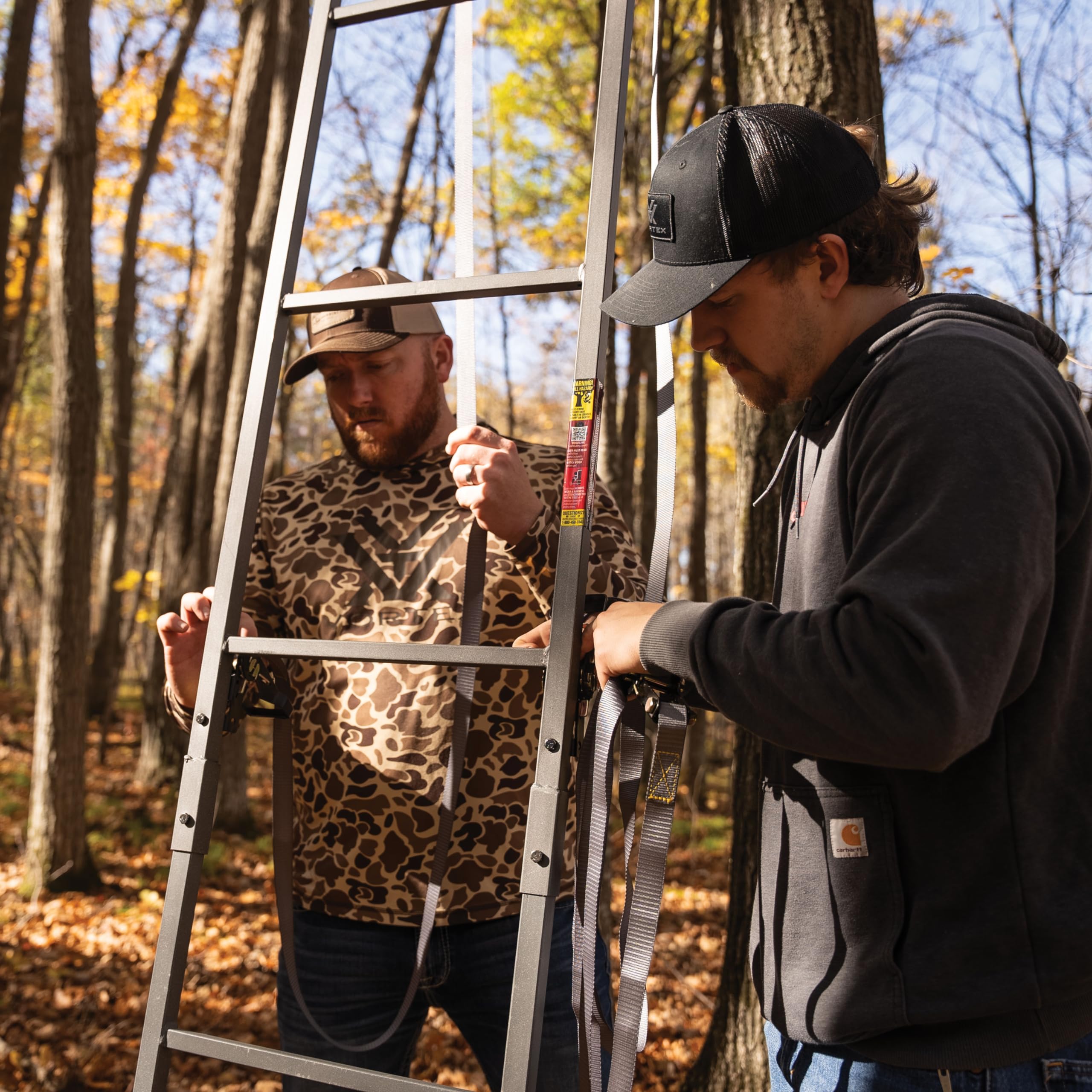 Relax Wide™ LS 1-Man Ladder Stand, Rivers Edge® 16’9” Height, Lockdown™ Strapping System, Wide TearTuff™ Mesh Seat, 23” Wide Platform, Removable Padded Shooting Rail, RE672