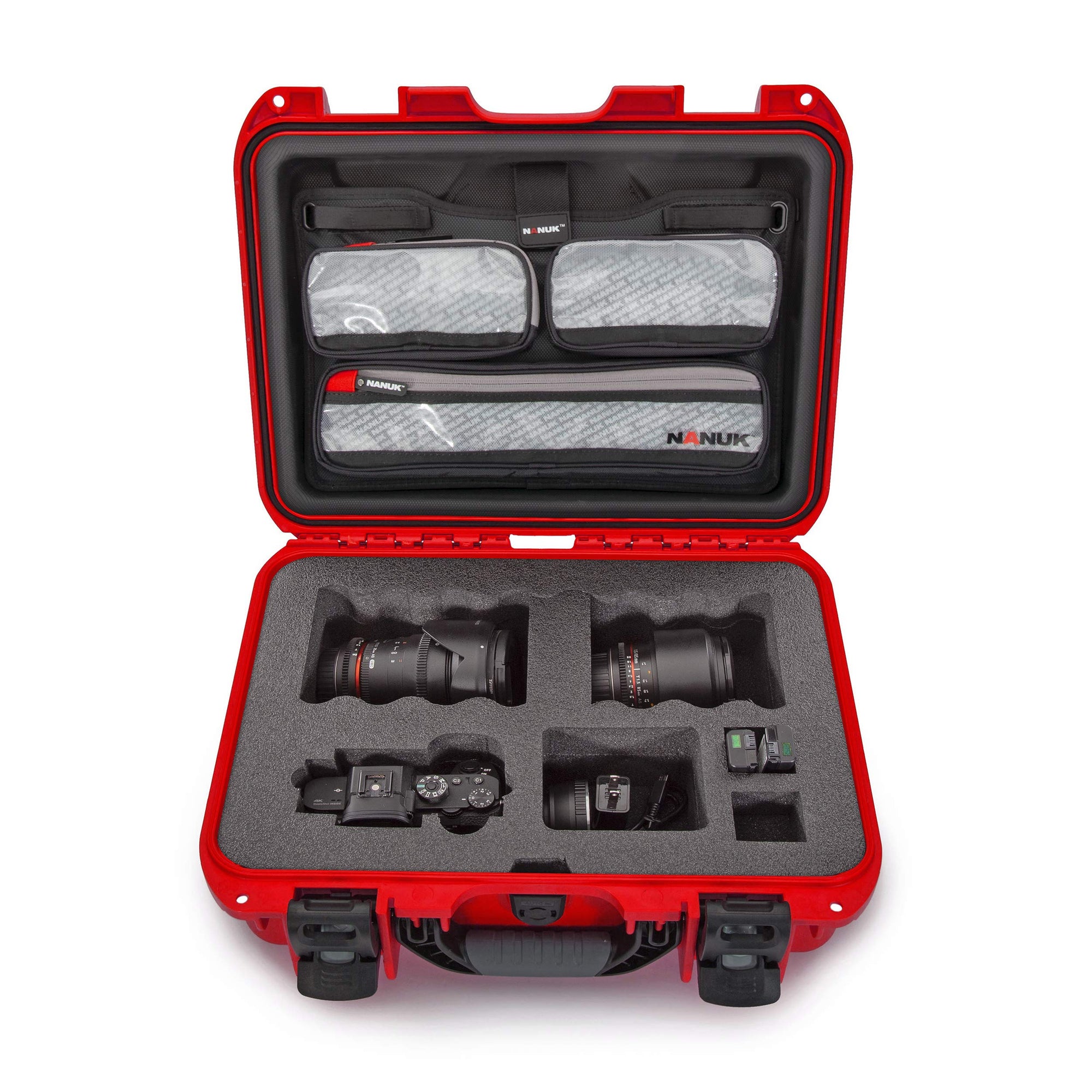 Waterproof Nanuk 920 Hard Case with Lid Organizer for Sony A7R Size Camera - Red (920-SON9)