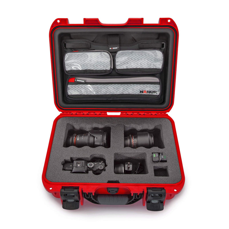 Waterproof Nanuk 920 Hard Case with Lid Organizer for Sony A7R Size Camera - Red (920-SON9)