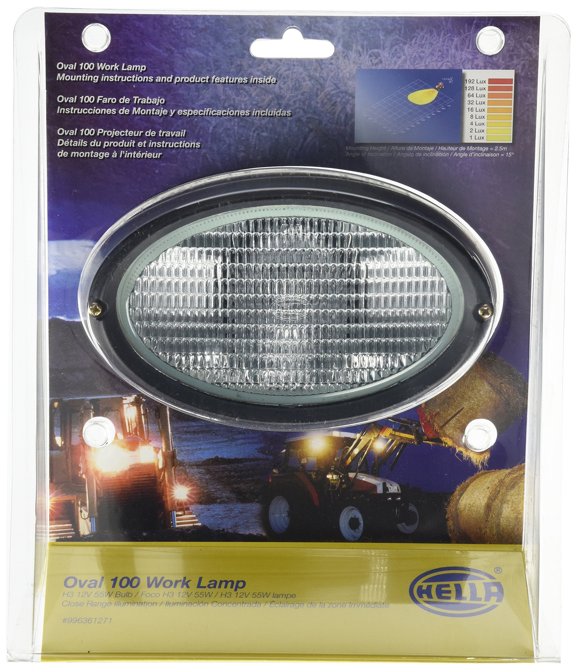 Hella Worklight 996361271 Oval 100 H3 12V Cr