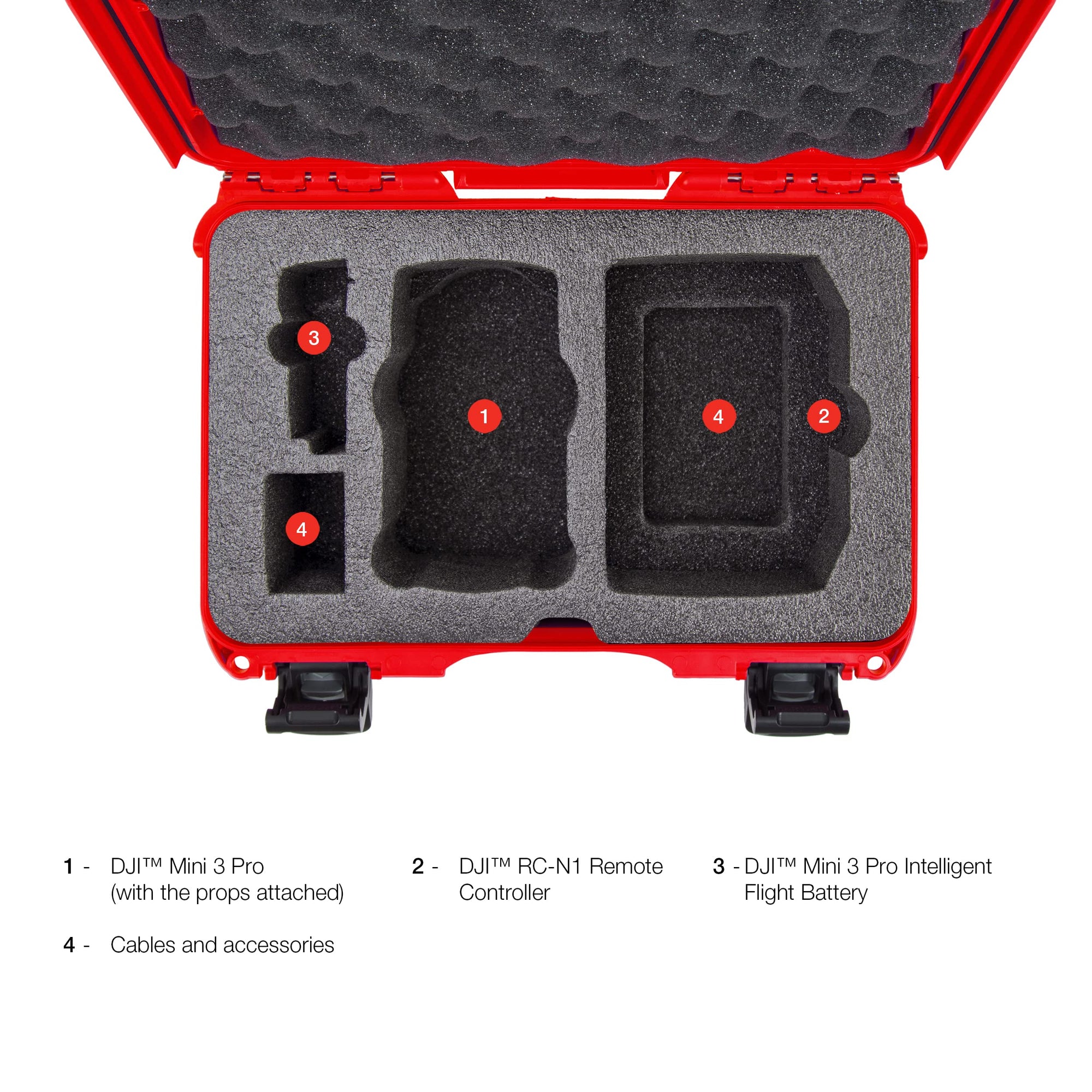Nanuk Waterproof Hard Case 909 with Custom Insert for DJI Mini 3 and RC-N1 Remote - Red (909S-080RD-0A0-C0598)