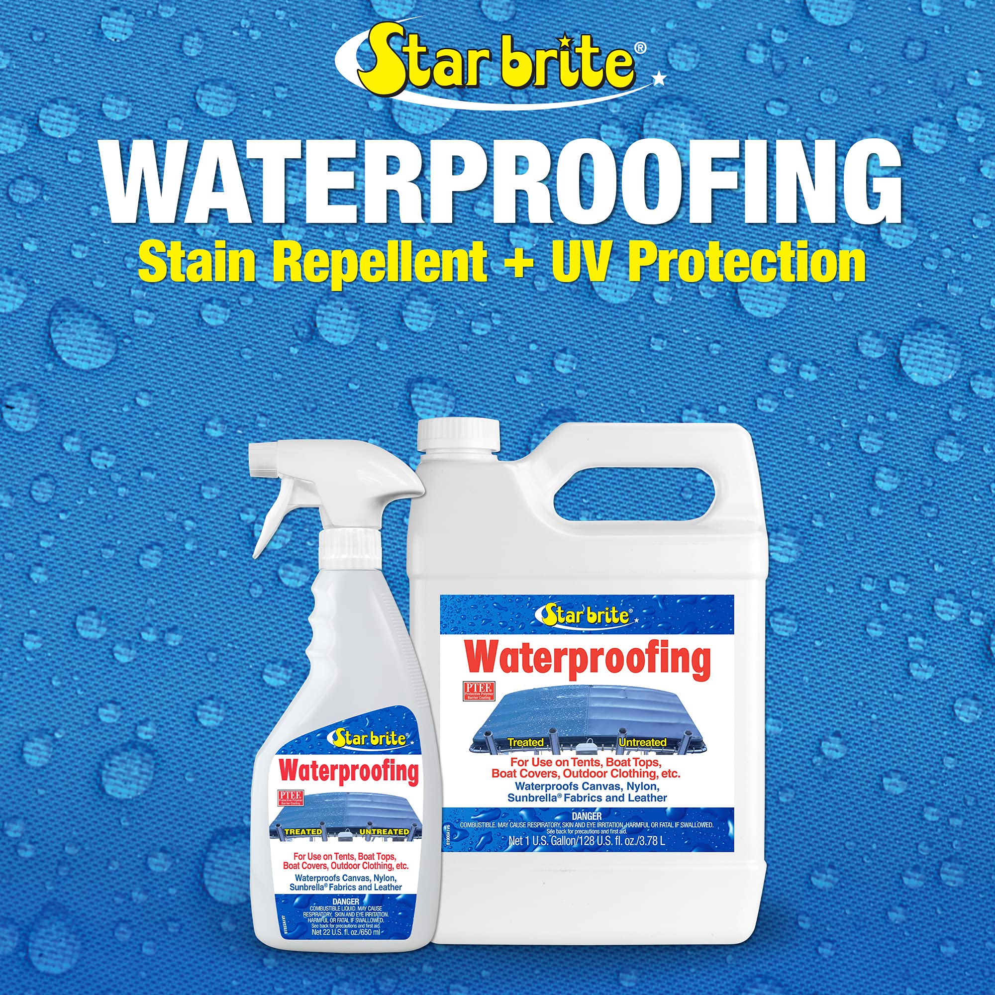 Fabric Waterproofer STAR BRITE 081900X with Stain Repellent and UV Protection - 1 Gallon