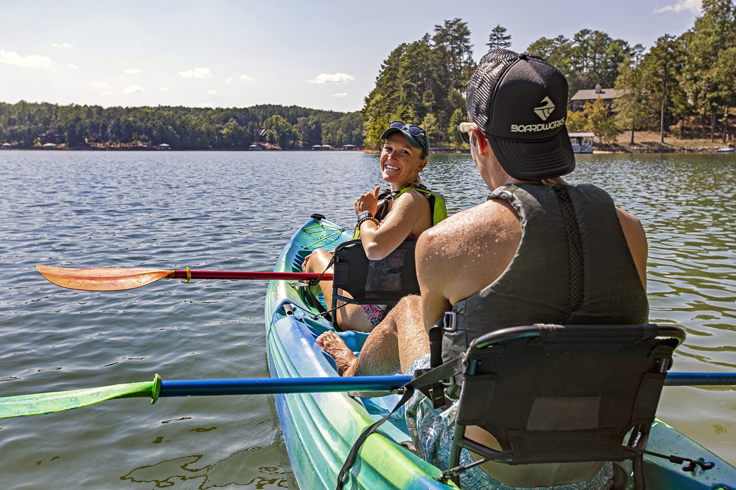Tribe Tandem Kayak - Perception - Sit on Top - Large Rear Storage with Tie Downs - 13.5 ft - Sunset