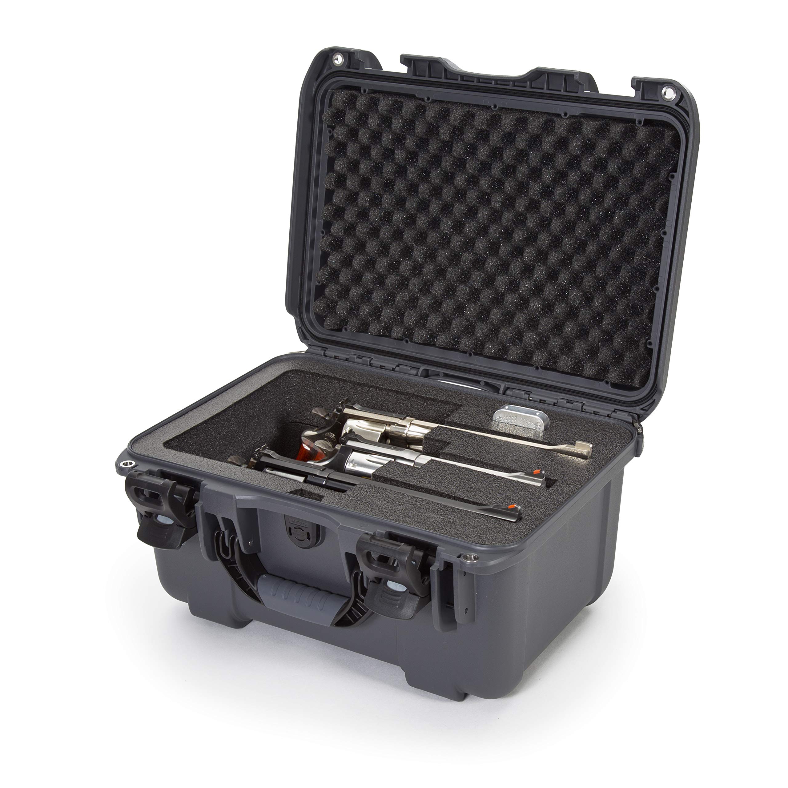 Nanuk Waterproof Hard Case 918 for Revolvers with Custom 3UP Foam Insert - Graphite