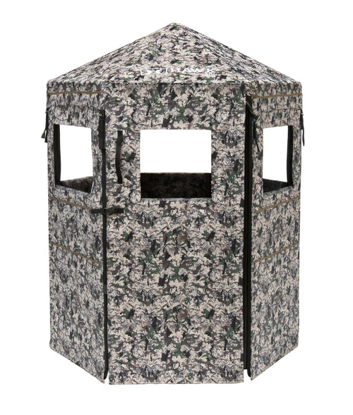 Hawk Scout Down & Out Hunting Durable 74'' Height No-Tool Assembly Camo Concealing Ground Panel Blind with Silent Magnetic Closures & Multiple Windows