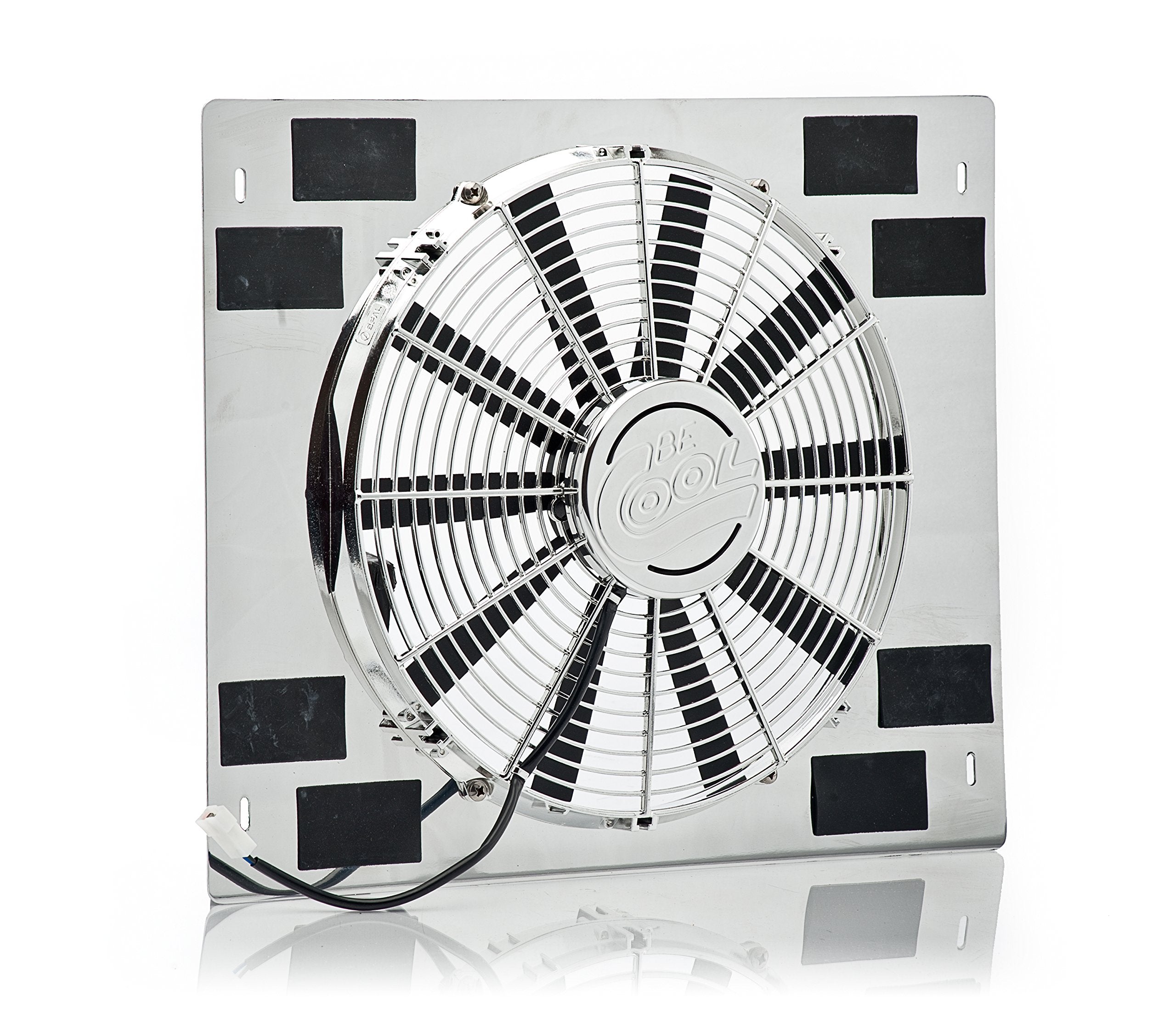 Be Cool Show & Go 75314 16" Stainless Shroud (22"W x 18"H with Chrome Puller Fan)