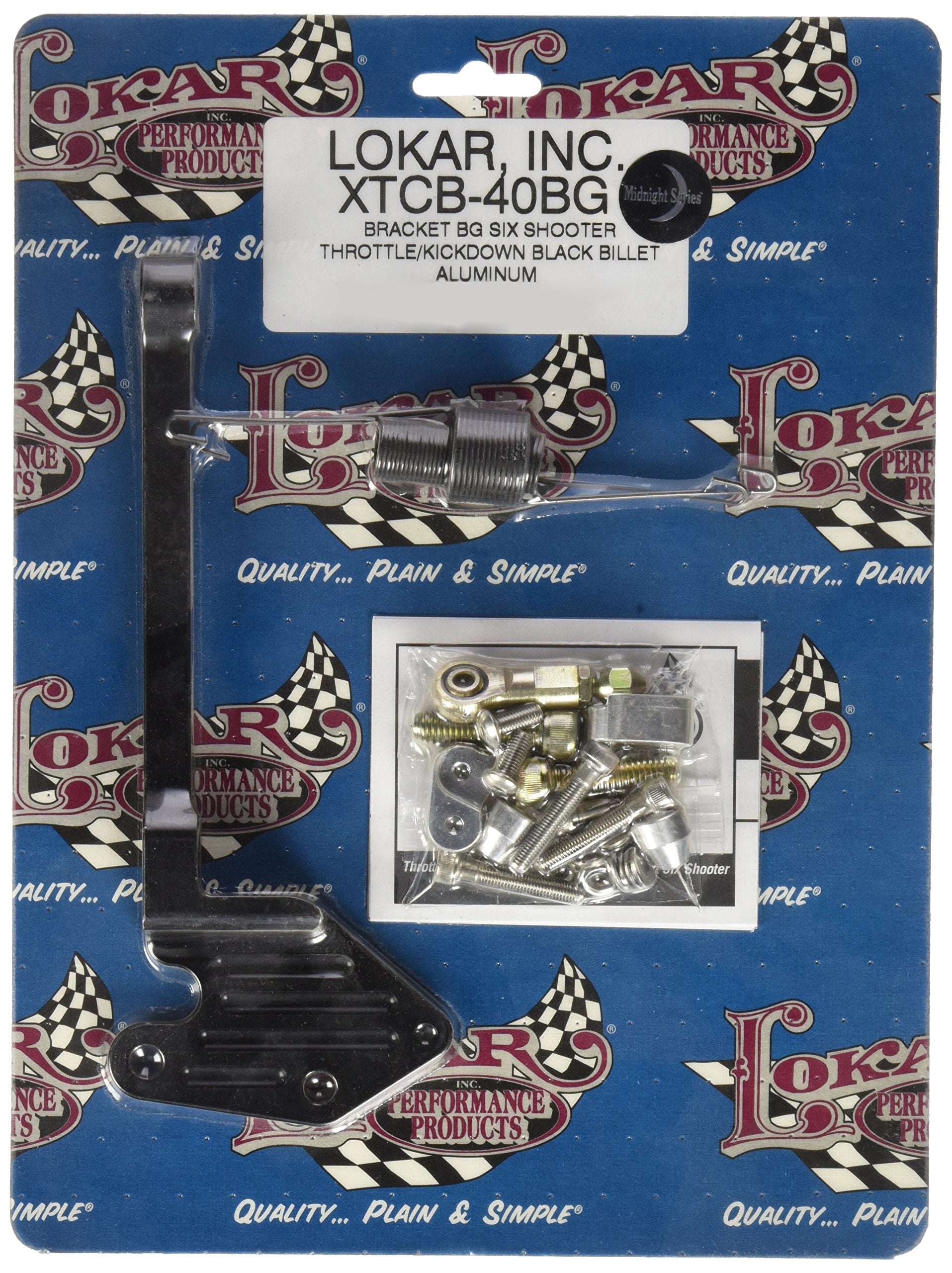 Black Finish Lokar Billet Aluminum Barry Grant Six Shooter Kickdown Bracket/Throttle