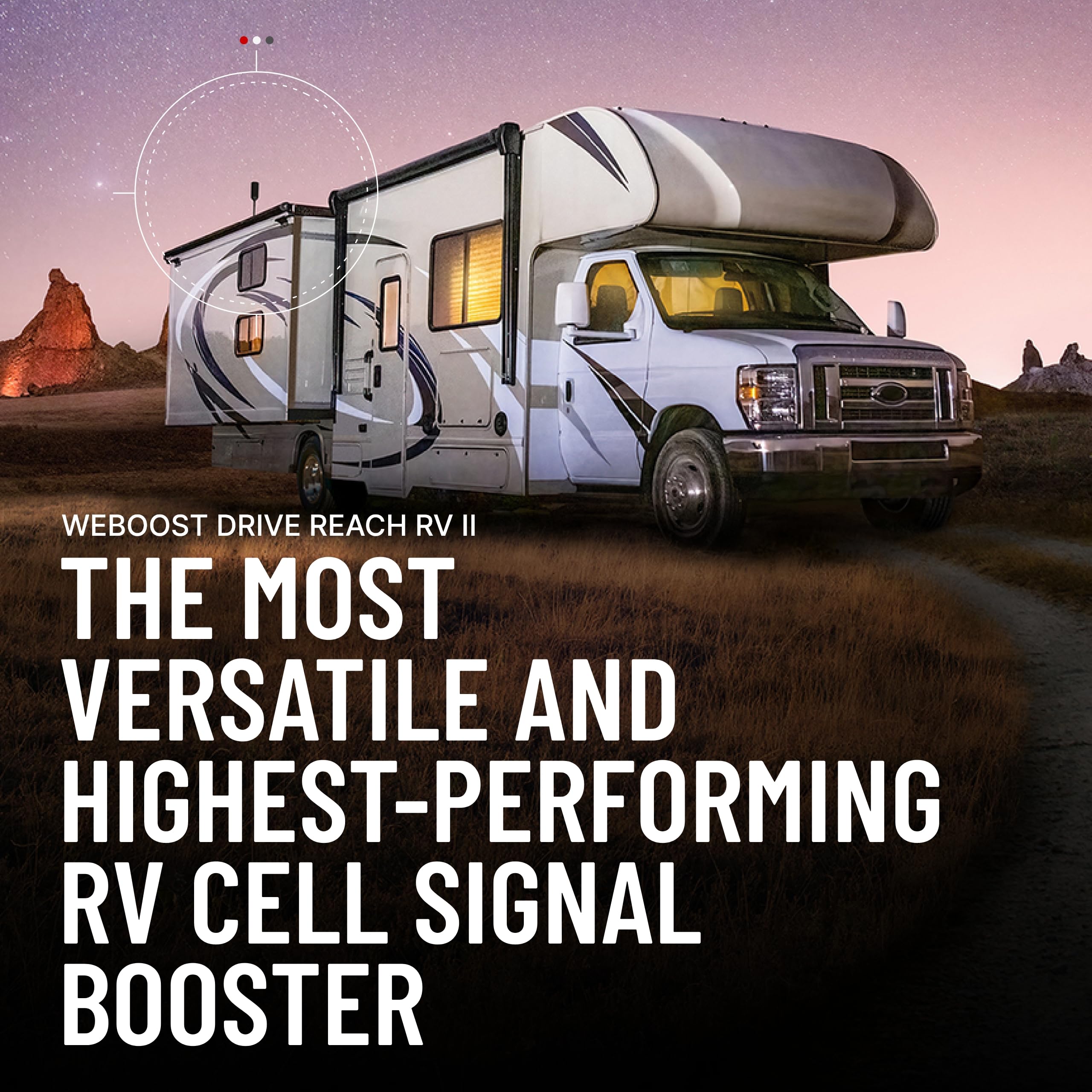 weBoost Drive RV Reach II- Cell Phone Signal Booster kit | Boosts 4G LTE & 5G for All U.S. Carriers - Verizon, AT&T, T-Mobile & More | Made in The U.S. | FCC Approved (Model 474061)