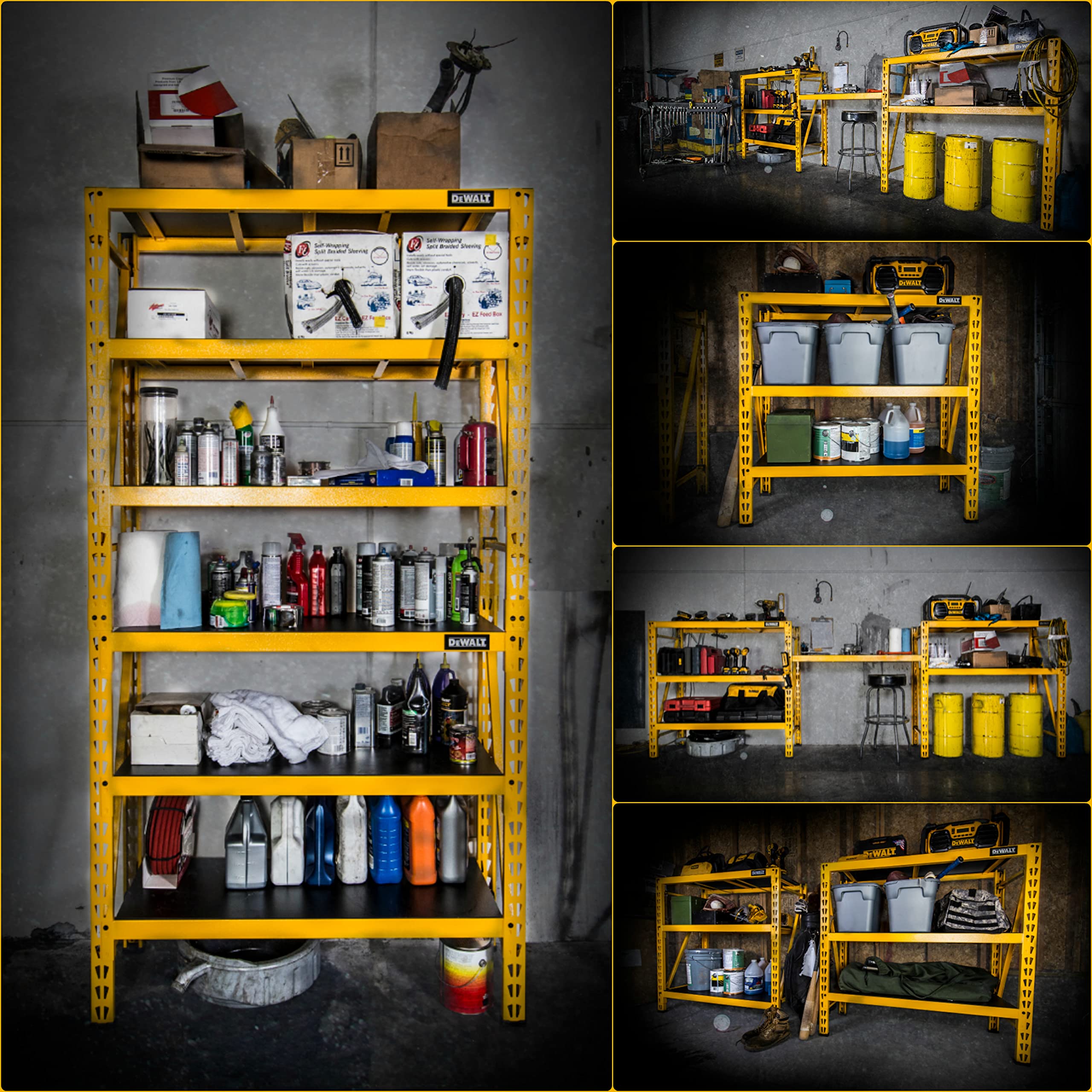 4-Foot DEWALT Tall, 3-Shelf Industrial Workshop/Garage Storage Rack, Total Capacity: 4,500 lbs.