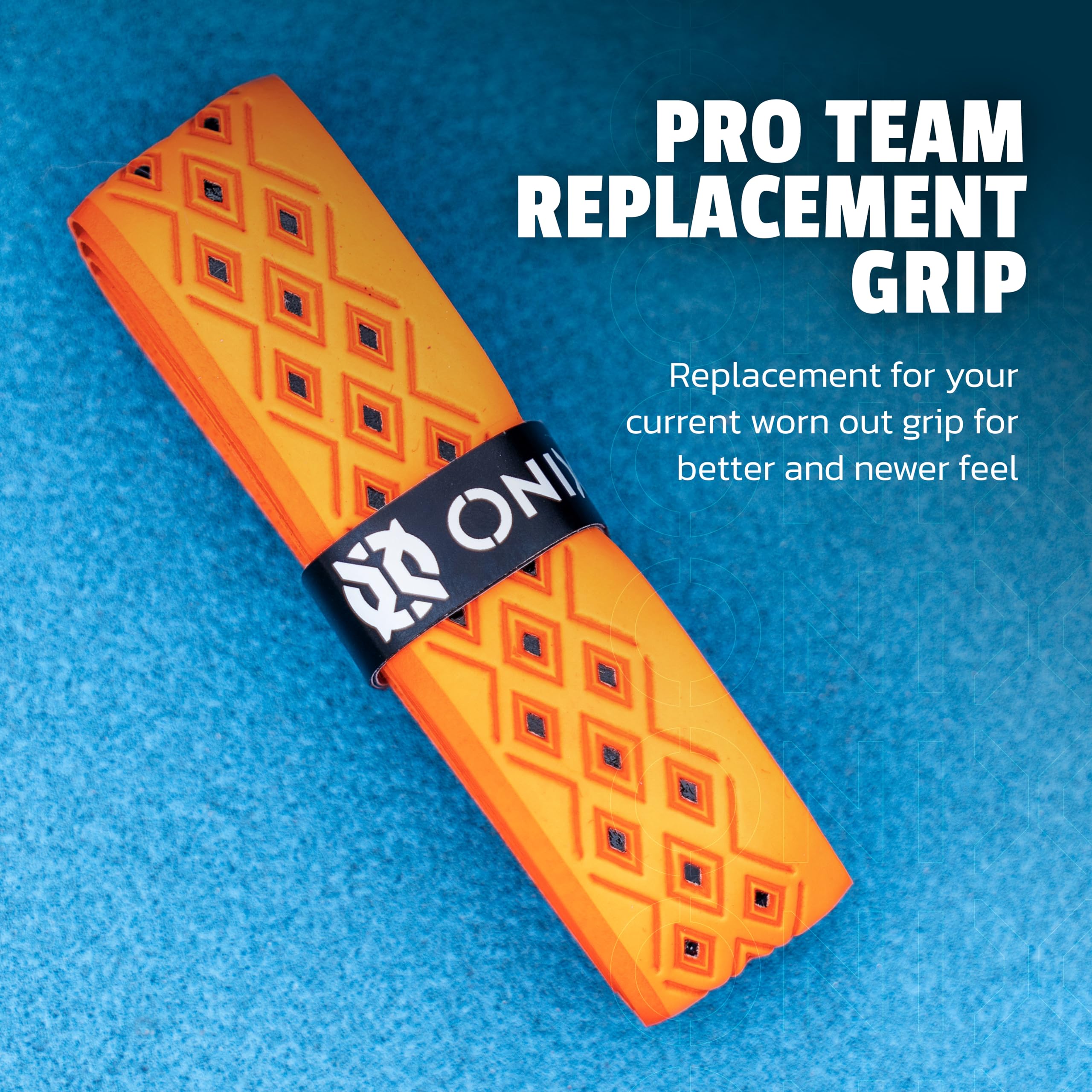 Onix Pro Team Pickleball Perforated Replacement Grip — Black/Orange
