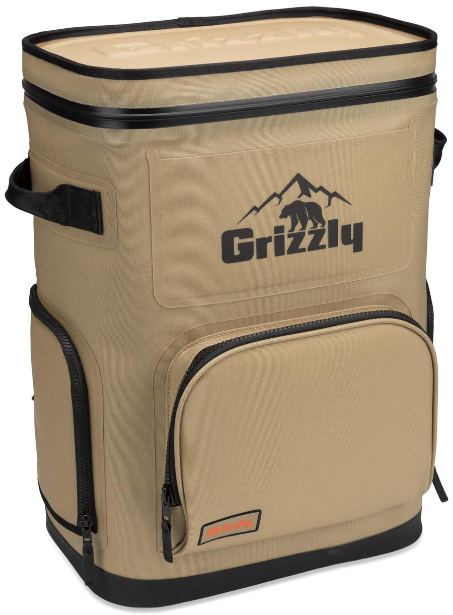 24 Grizzly Drifter Backpack Cooler, Insulated for Beach Boat Camping Fishing Hunting, 24-Quart Capacity, Desert Tan