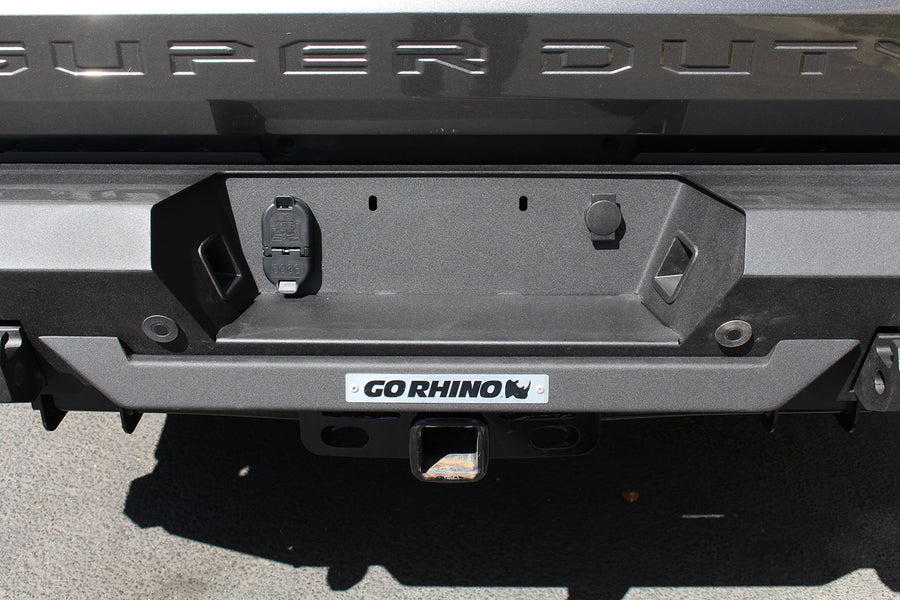 Go Rhino Rear Bumper BR20.5 | Mild Steel, Textured Black | 28373T | Fits 2017 - 2022 Ford F-250, F-350, F-450 Super Duty (Excludes King Ranch and Platinum Editions)