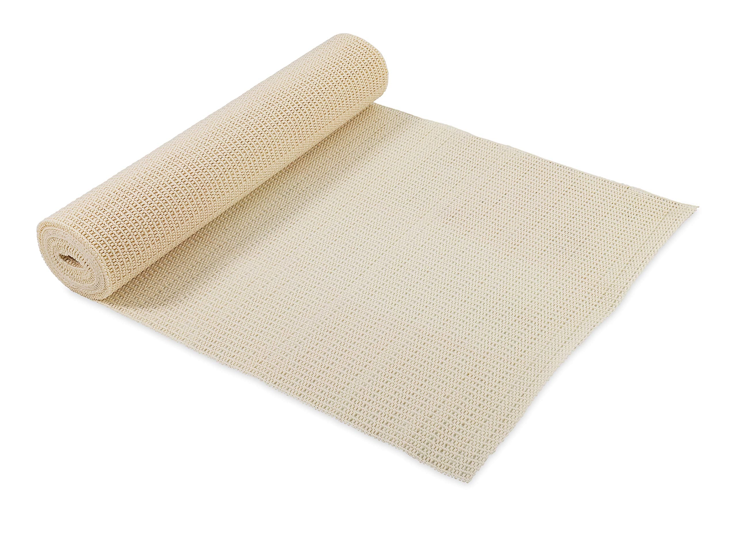 Camco Slip Stop Liner - Sliding and Prevents Slipping in RVs & Camper Kitchen Shelves and Drawers | Great for Toolboxes, Rugs, & More | Durable, Washable Material | 1' x 12' Roll - Cream (43277)