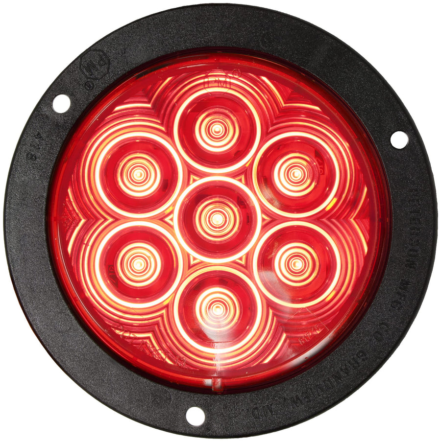 824R-7 Peterson LED Stop/Turn/Tail Round 7 Dio Pl3 Housing Flange Mount, 4"