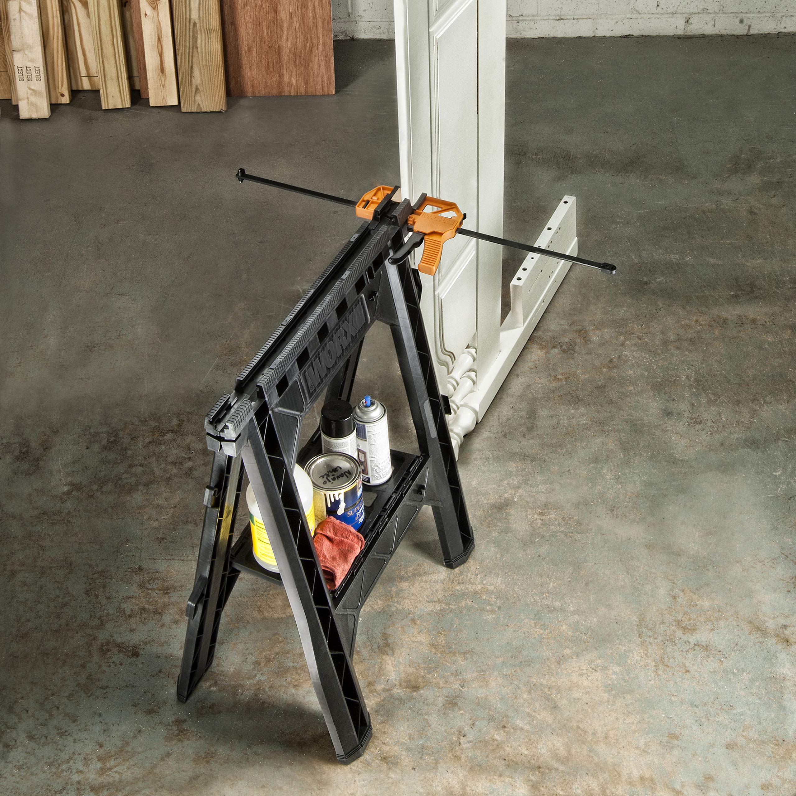 27-in Worx Abs Plastic Clamping Saw Horses (1000-Lb Weight Capacity)