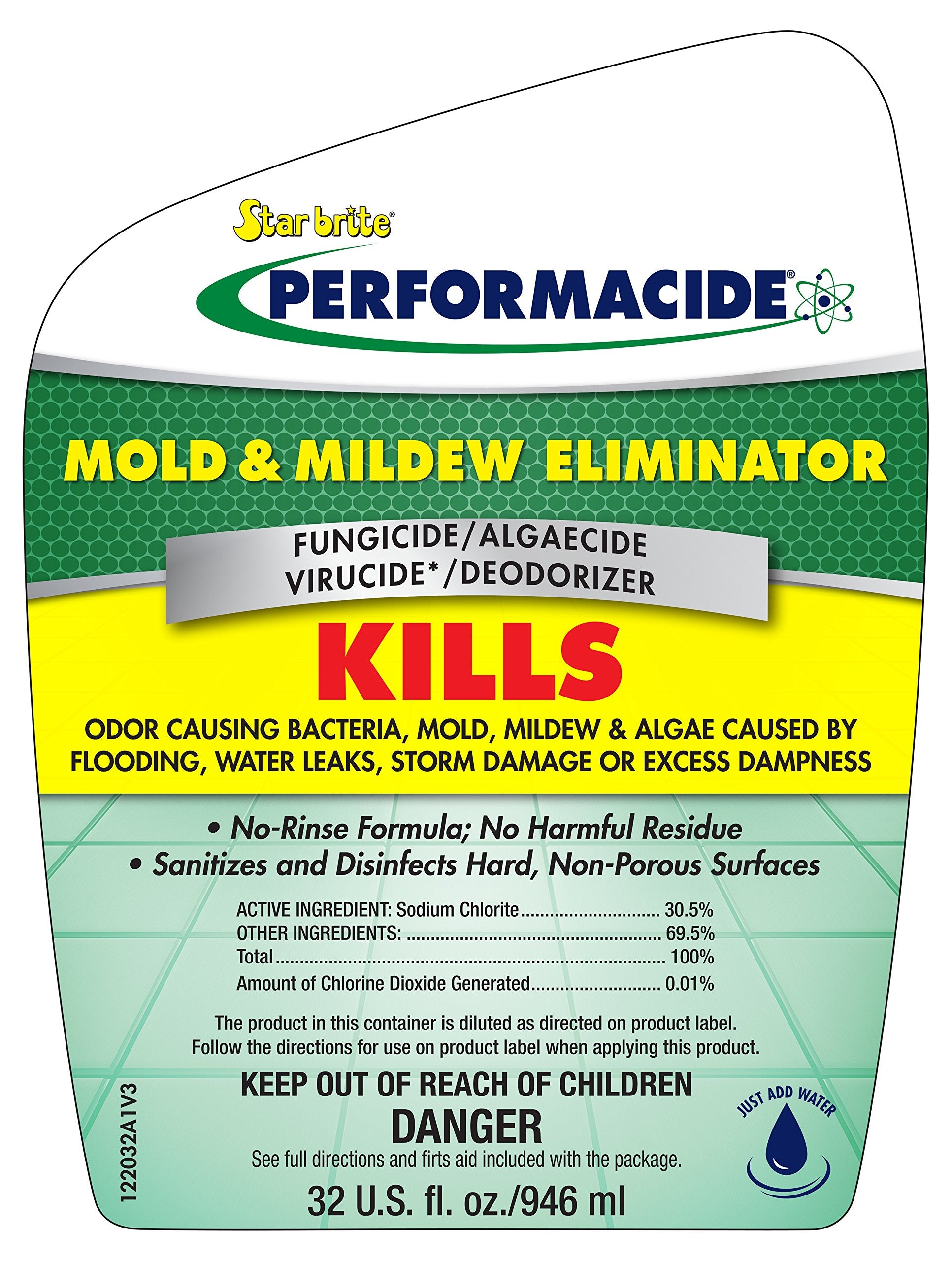 Mold & Mildew Eliminator Performacide - Disinfectant, Sanitizer & Deodorizer - 32 Oz Kit