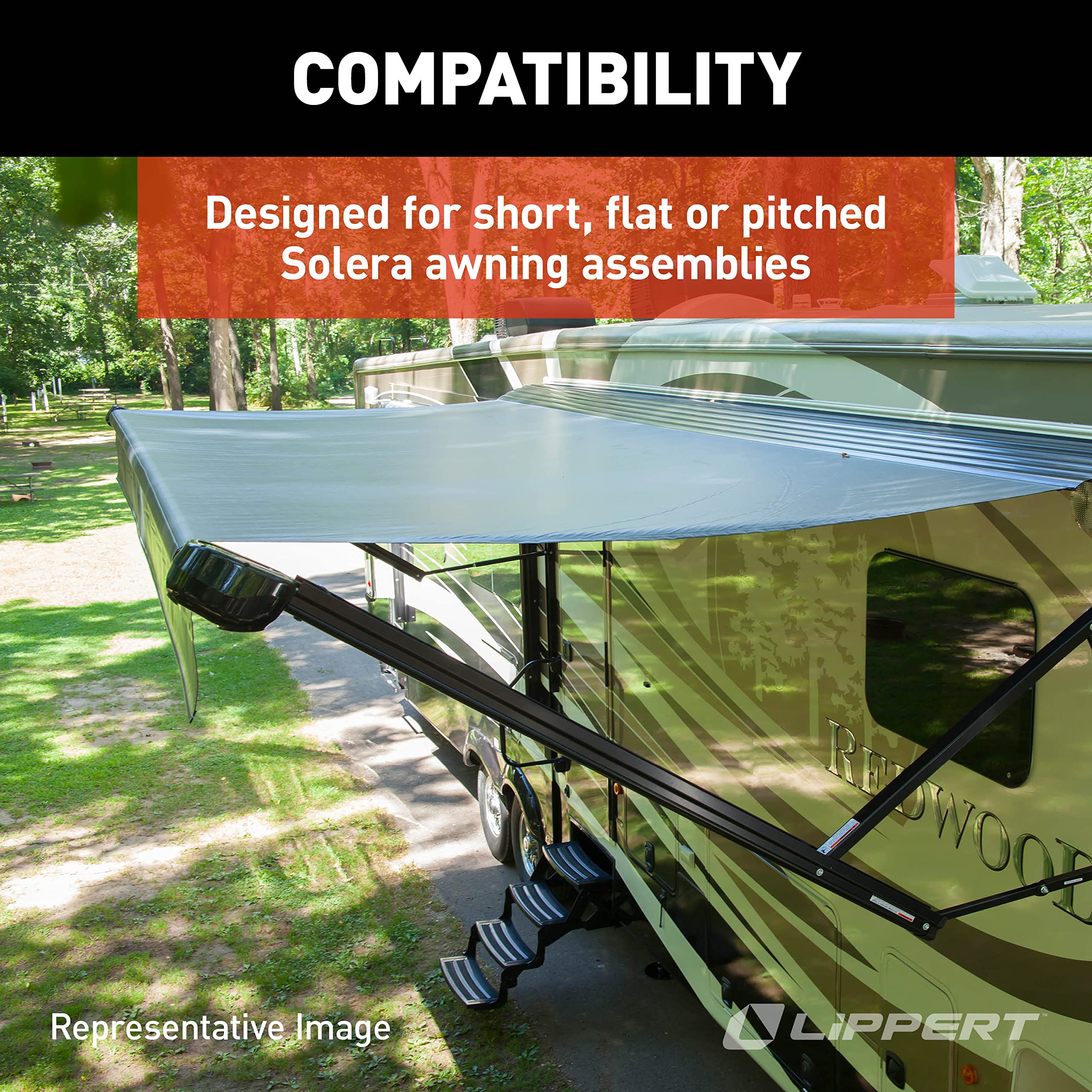 Pull-Style Solera Manual-to-Power RV Awning Conversion Kit for 5th Wheel RVs, Travel Trailers and Motorhomes, Automatically Extends or Retracts Awnings - 323949
